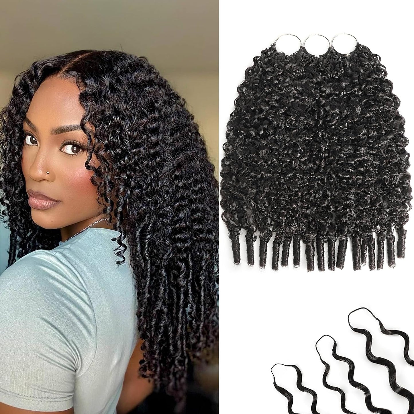 Honey Blonde Human Crochet Hair - 14 Inch Burmese Curly Extensions for Black Women | 120g Pre-Separated Bundles