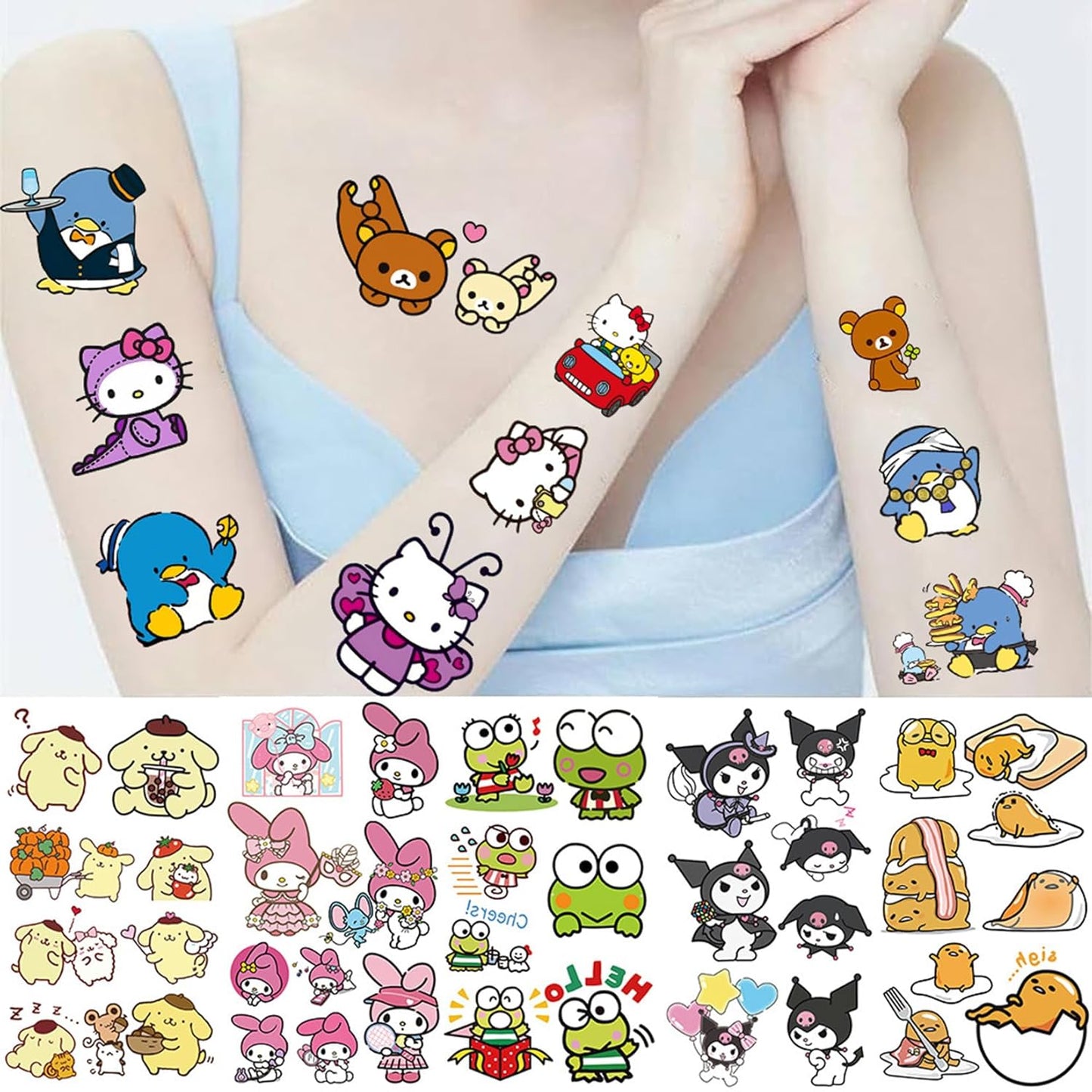 My Melody Temporary Tattoos & Face Stickers - Cute Cartoon Characters | Party Favors & Makeup Decor