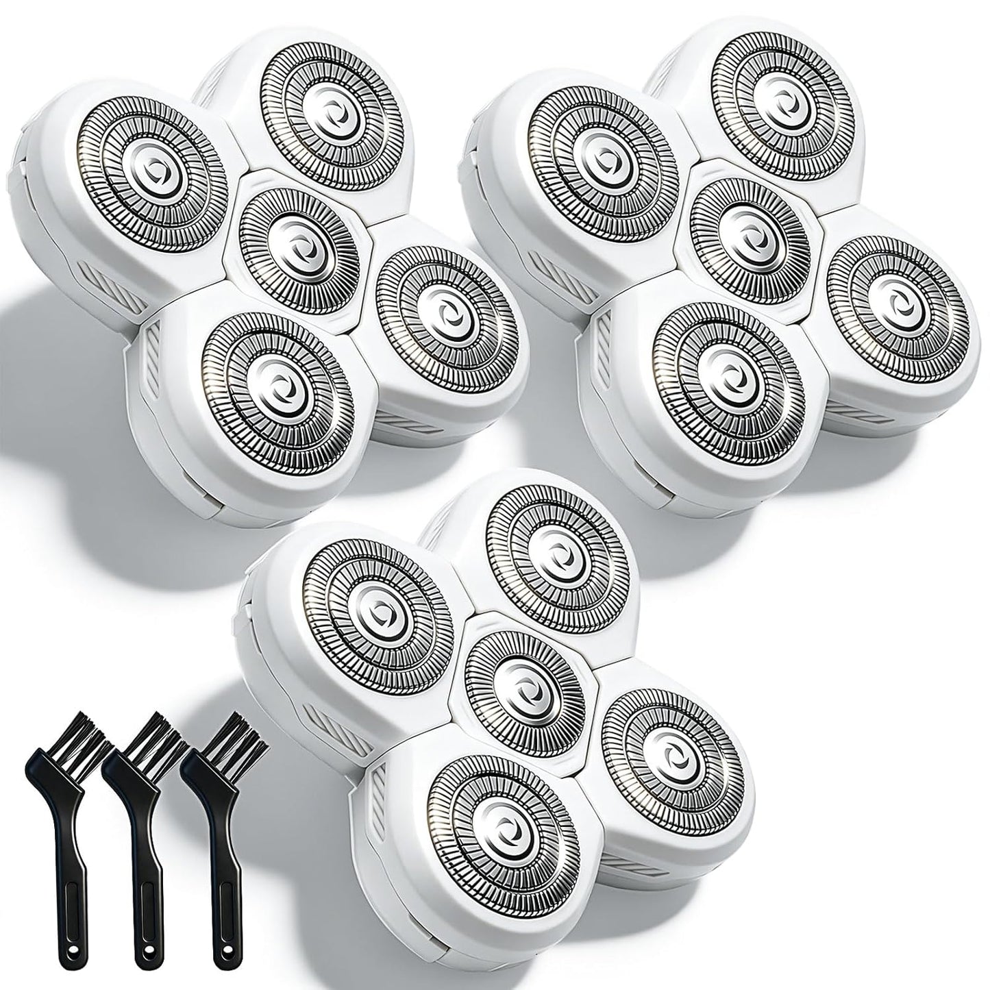 5 Head Shaver Replacement Blades - Compatible with Freebird FlexSeries - Smooth Legs & Body Hair | 3-Pack (White)