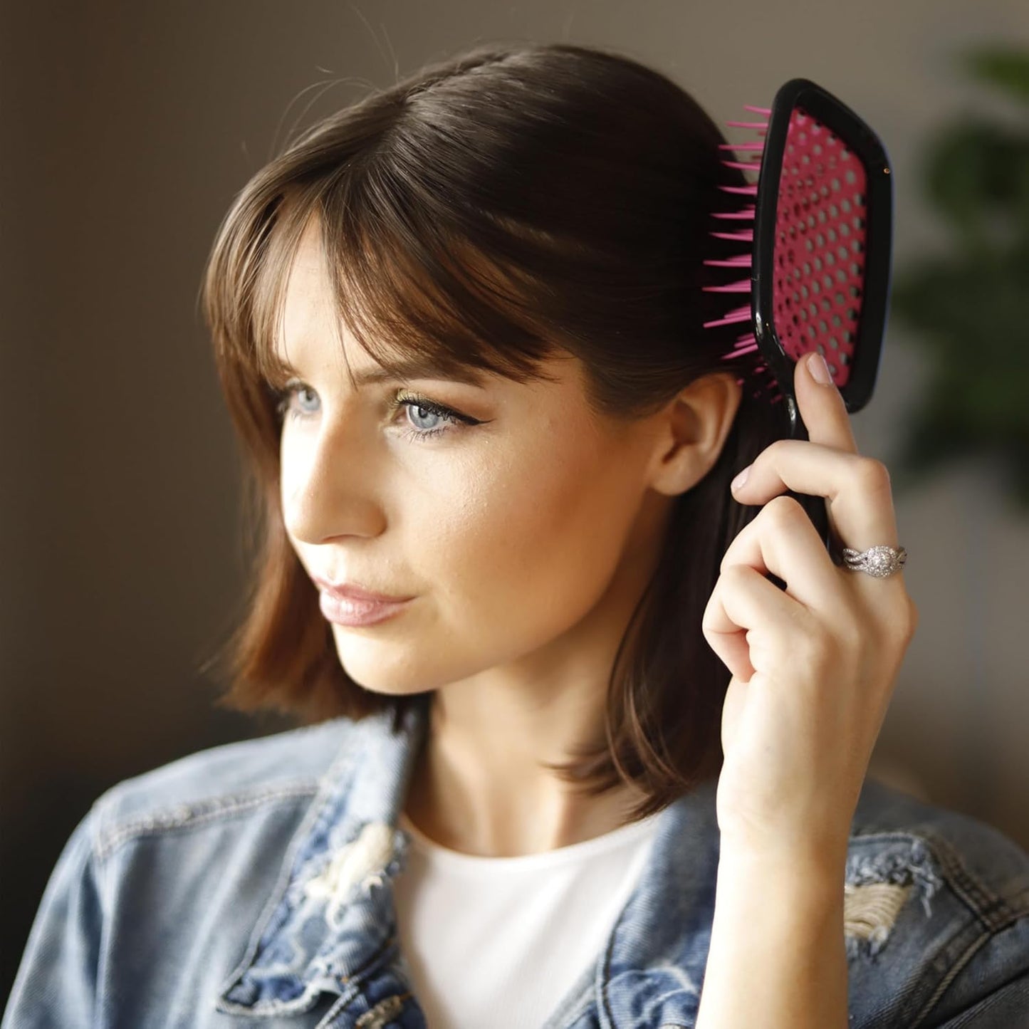 FHI Heat Detangling Brush - Pain-Free Brushing for Wet & Dry Hair | Durable DuoFlex Bristles, Lightweight, Cherry Blossom