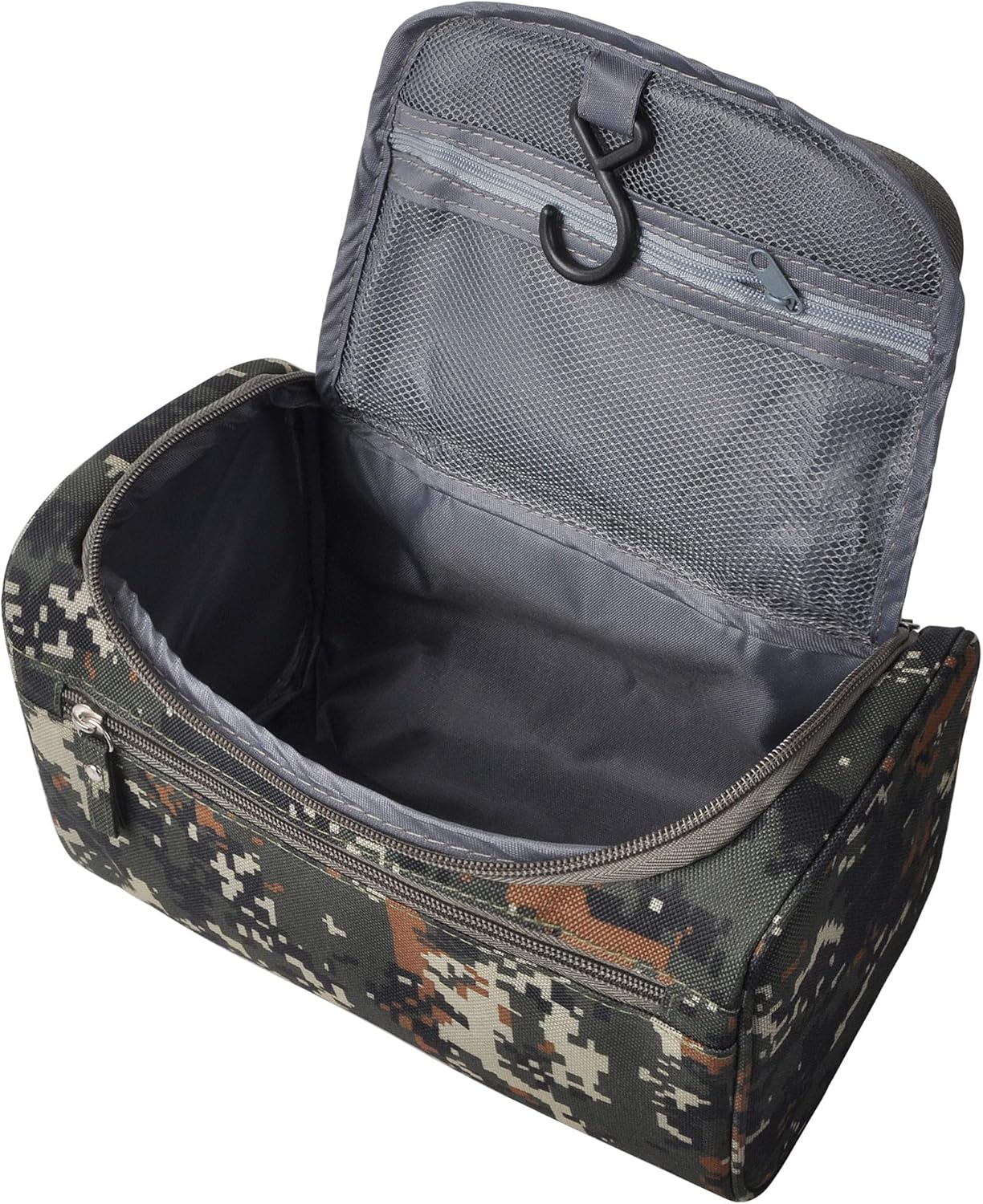 Men's Toiletry Bag - Compact Travel Shaving Kit | Camo Dark Green Design