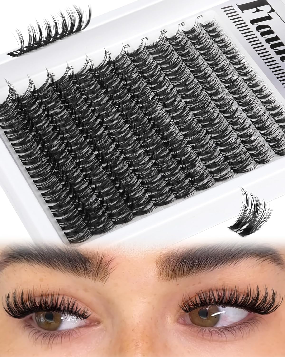 Lash Clusters Wispy Eyelash Extensions - Ultra-Dense CD-Curly Individual Lashes | 132PCS DIY Pack (8-18MM)