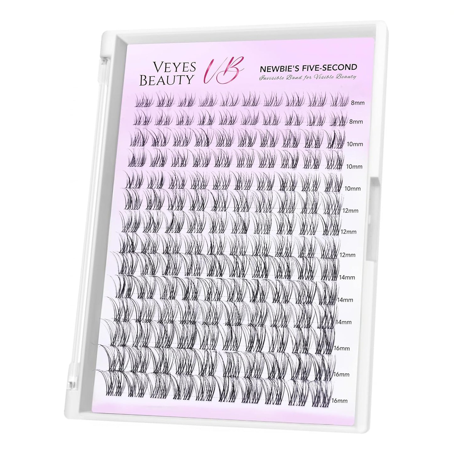 Lash Clusters Individual Eyelash Extensions - Thin Invisible Band | DIY False Eyelashes 8-16mm Mixed Length