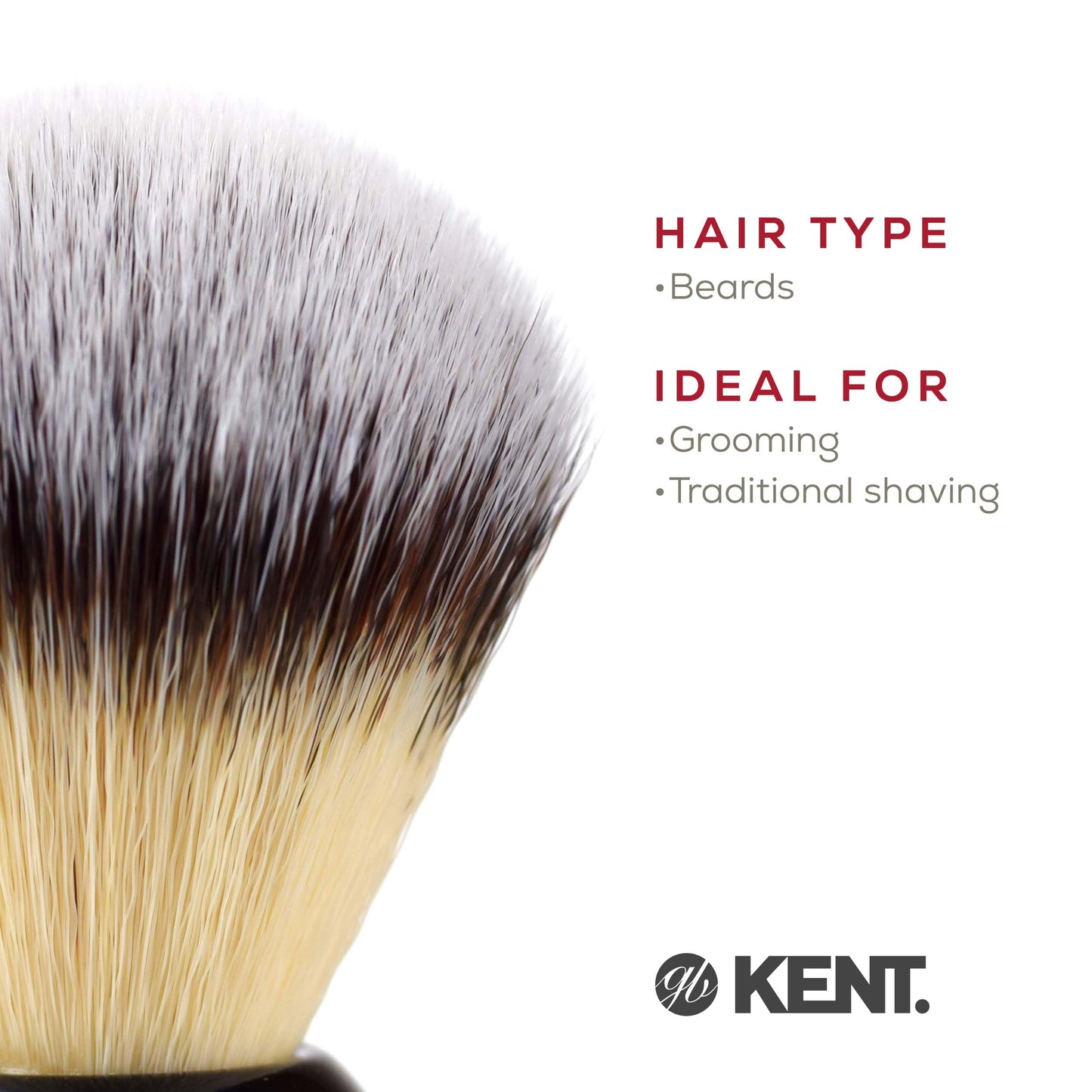 Kent BLK4S Shaving Brush with Ultra-Soft Silvertext Synthetic Bristles and Black Resin Handle to use with Shave Cream or Soap for a Perfect Lather. Luxury Shaving Since 1777, Made in England