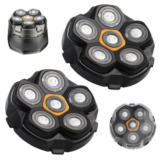 2 Pack Universal Magnetic 6 Blade head shaver Replacement heads Compatible with Wyklaus Redbreak Detona DOAO head shaver