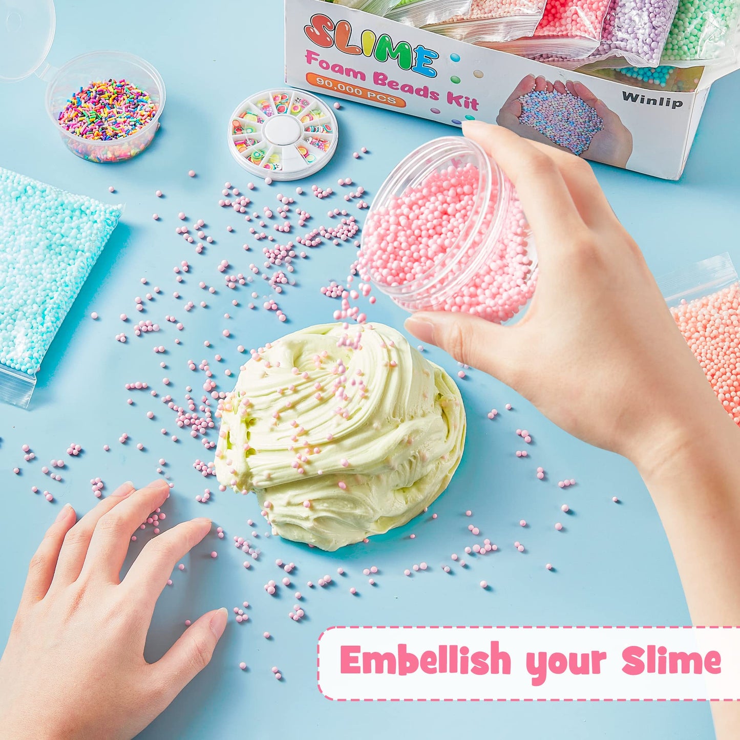 Pastel Foam Balls for Slime, 18 Pack 0.09-0.14 inch Balls Mini Small Assorted Beads Homemade Arts DIY Crafts Supplies for Wedding Party Christmas New Year Decoration