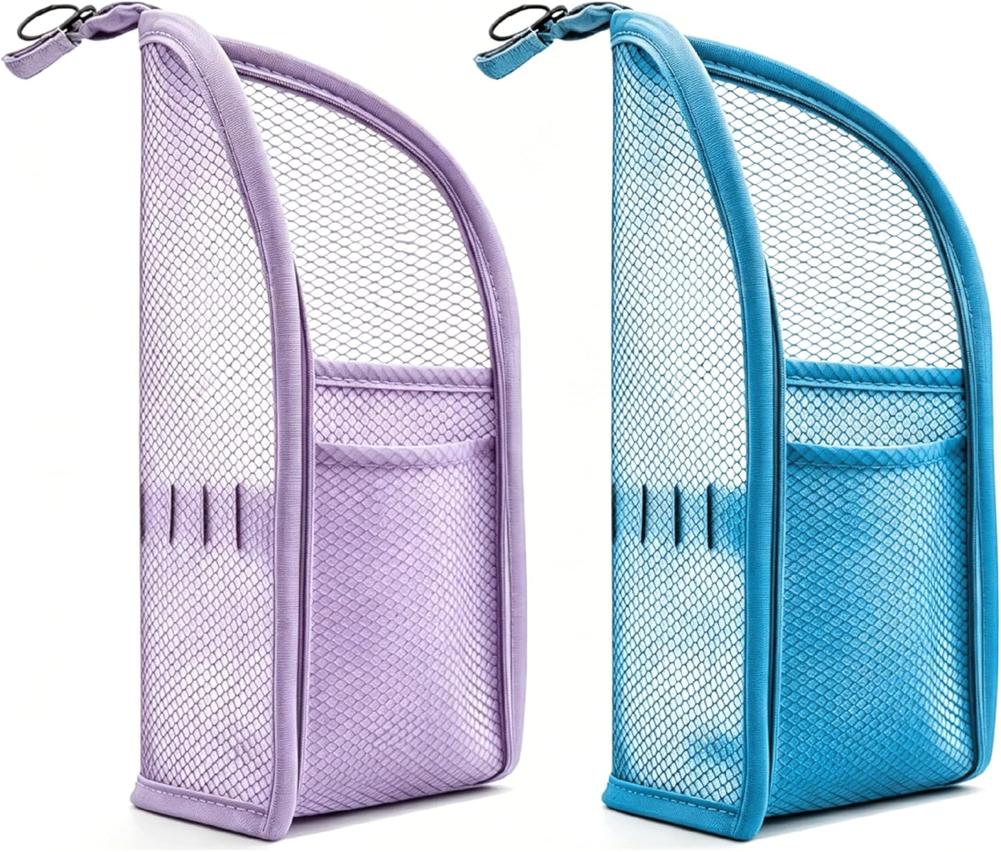 Portable Lightweight Travel Toiletry Bag - Clear EVA Waterproof Organizer | Large Capacity, Foldable Hanging Design (Purple & Blue)