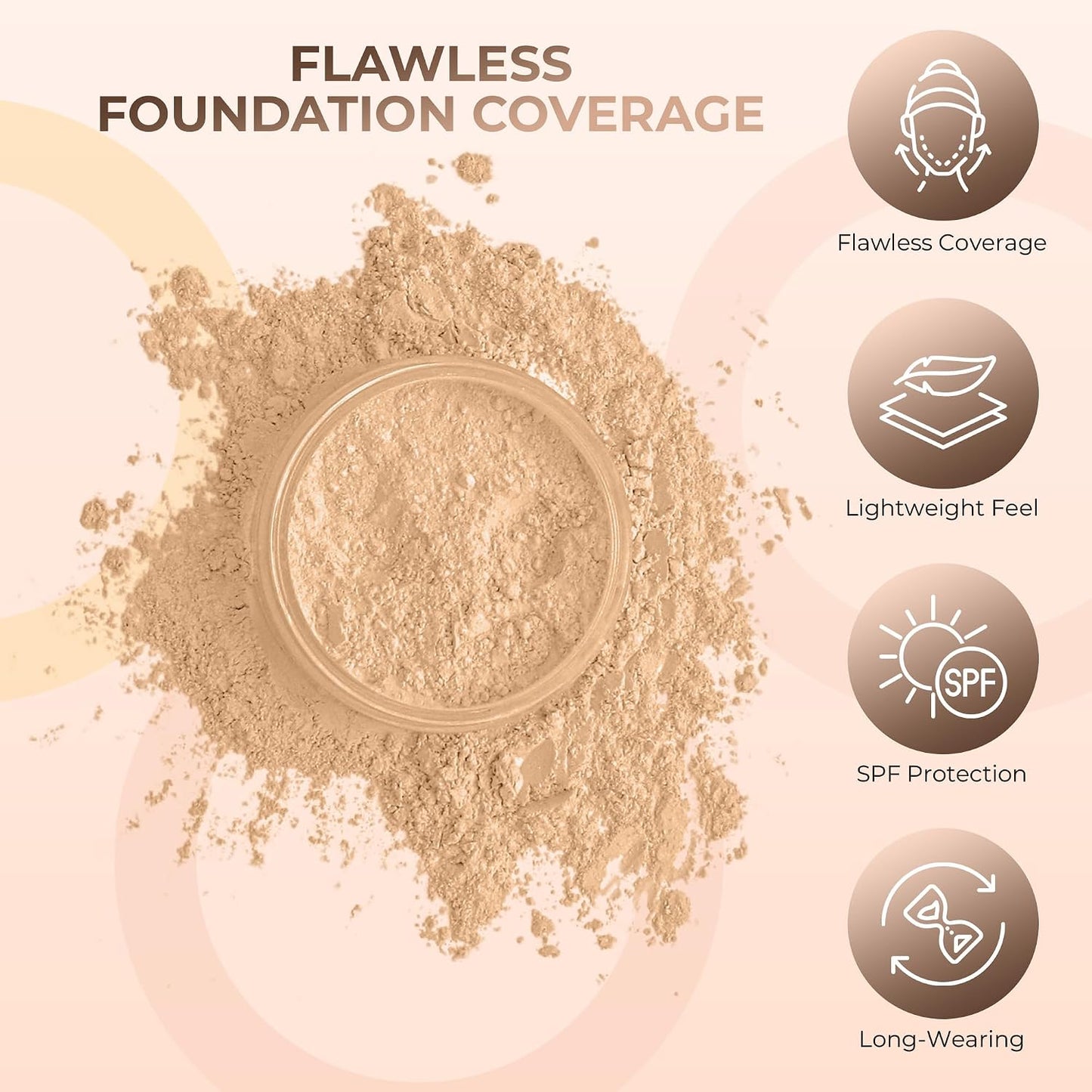 Mineral Makeup Starter Kit for Beginners - Full Size Foundation, Blush, Bronzer & Veil Primer | Warm Shades