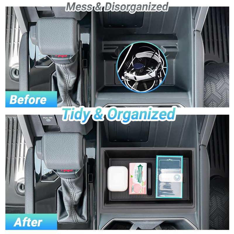 Sinminou Center Console Organizer Compatible with 2022-2026 Toyota Tundra (SR/SR5/Limited/TRD Pro), 2026 Toyota Sequoia (SR5/Limited/TRD Pro) Accessories, Compartment Storage Box Tray