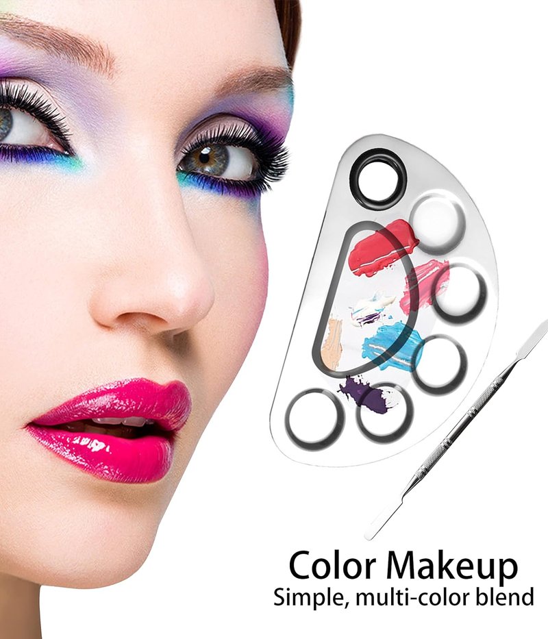 Makeup Mixing Palette - Stainless Steel Artist Tool for Foundation, Eyeshadow & Nail Art | 2PCS