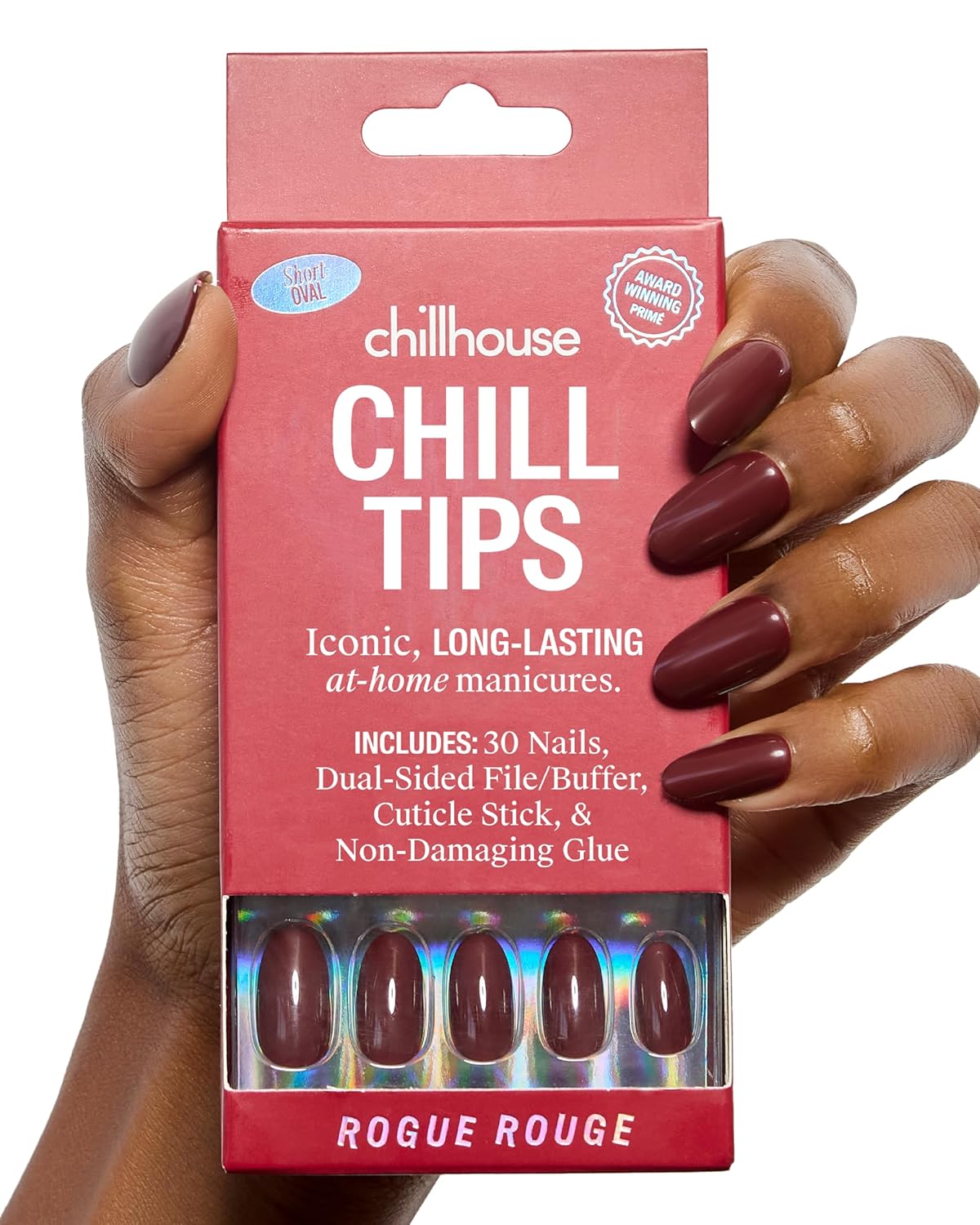 Chillhouse Press-On Nails Kit - Night Slip Almond | 30 Customizable Shapes & Sizes, Up to 2 Weeks Wear