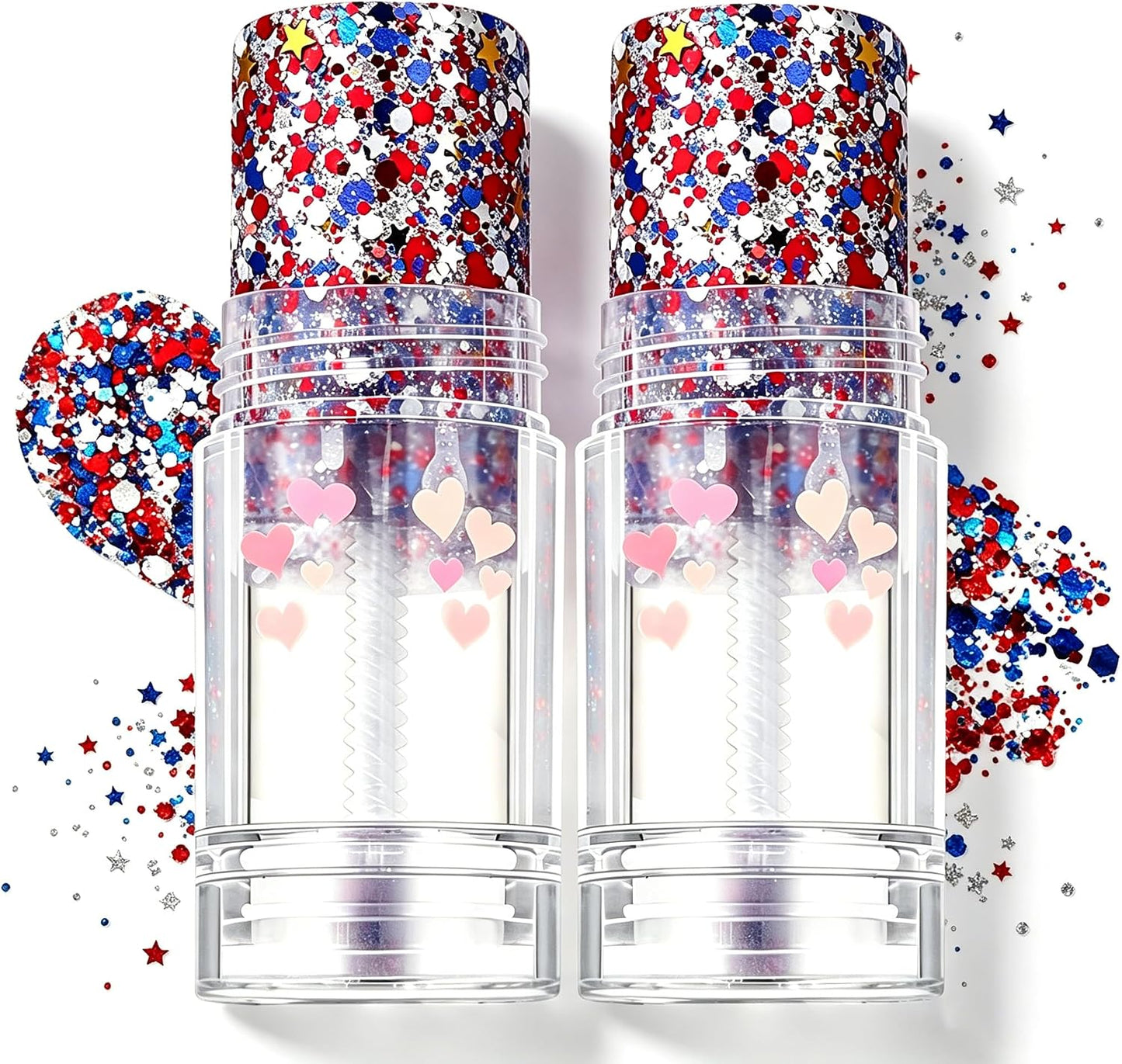Patriotic Body Glitter Stick - Red, White & Blue Sparkle for Face and Hair | Perfect for Independence Day Celebrations
