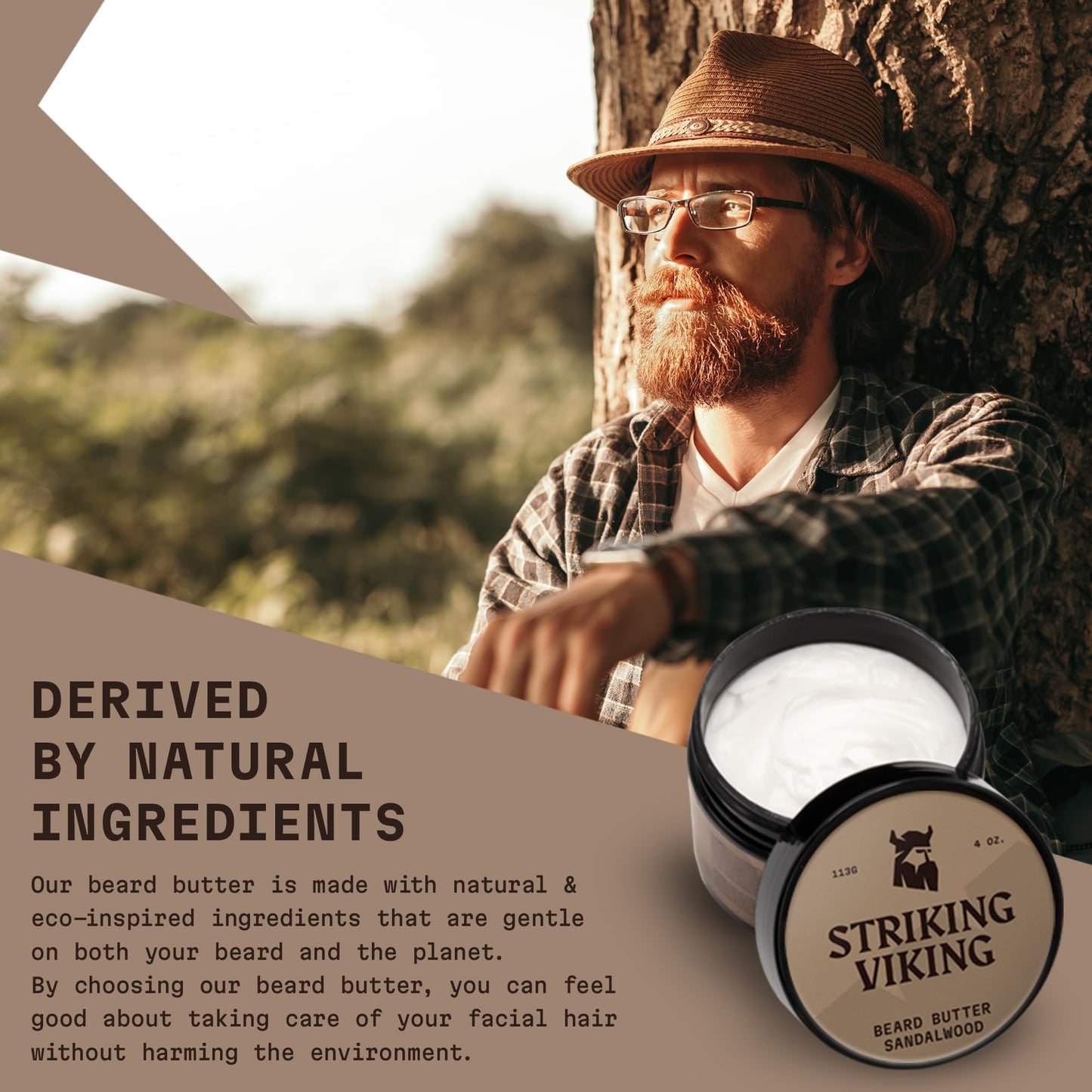 Striking Viking Beard Butter - Non Greasy Beard Butter for Men with Natural ingredients 4oz - Keep your Beard Hydrated & Refreshing with Beard Cream