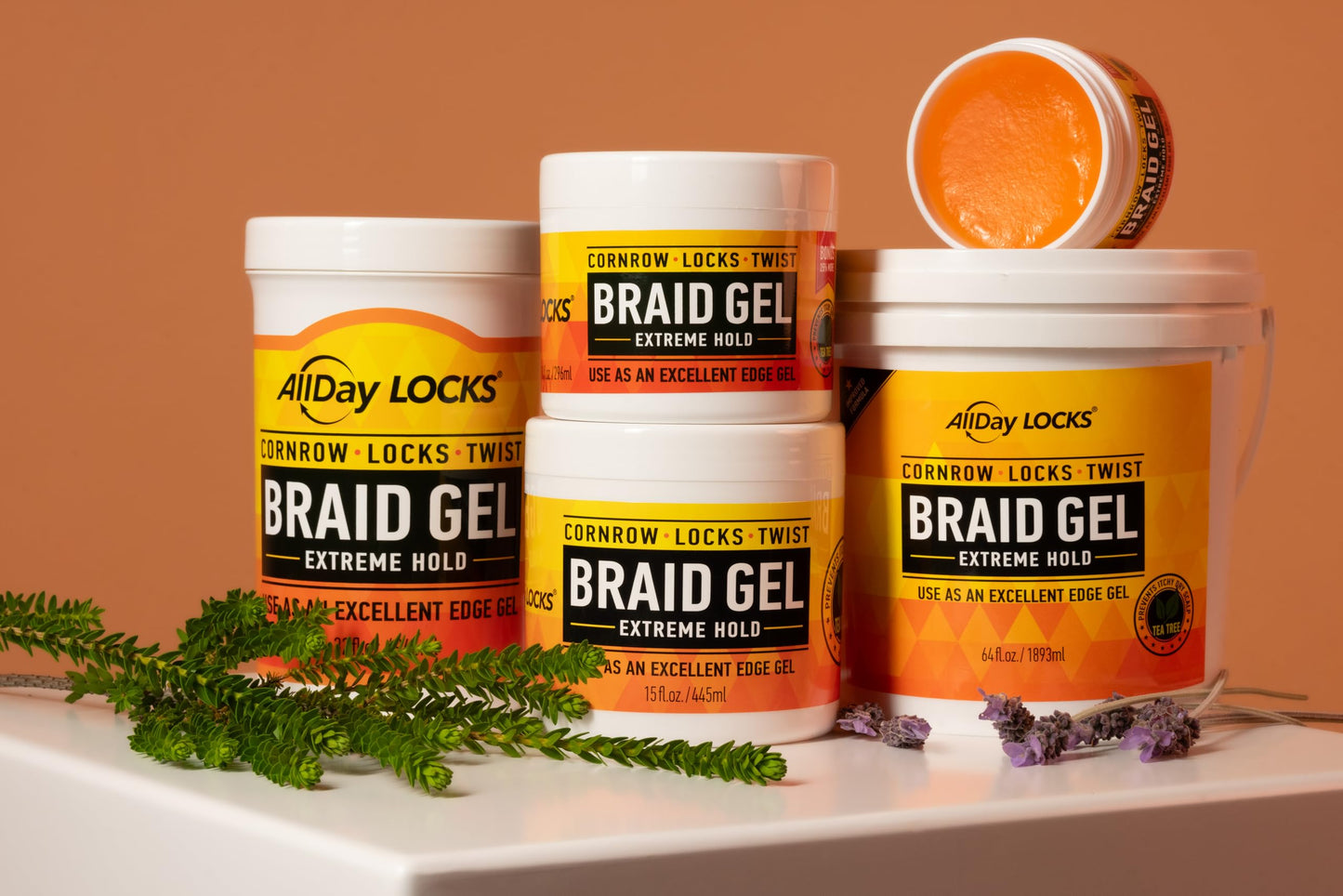 AllDay Locks Braid Gel Extreme Hold - Braiding Gel for Cornrows, Locks, & Twisting, Moisturizing Edge Control for Women and Men, Natural Formula for Extreme Hold - 5 oz