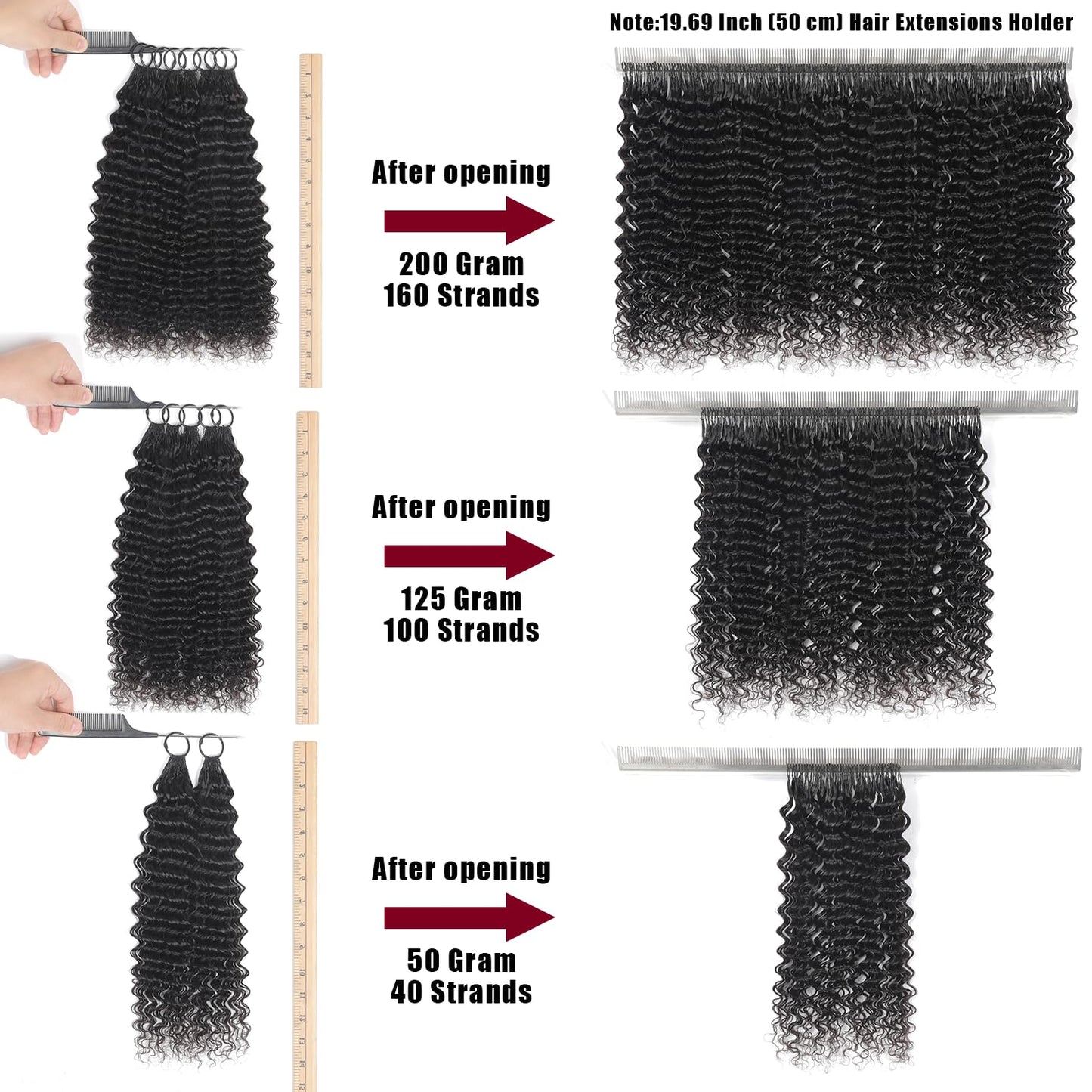 Human Crochet Hair - 18 Inch Deep Wave Bundles for Black Women | 50g Pre-Separated Extensions, Natural Black