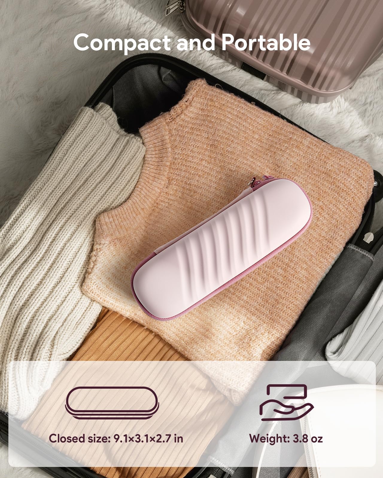 SQERO Electric Toothbrush Case for Oral-B Pro/iO/Philips Sonicare, Waterproof Traveling Toothbrush Storage Bag with Mesh Pocket Covers Protection (Pink)