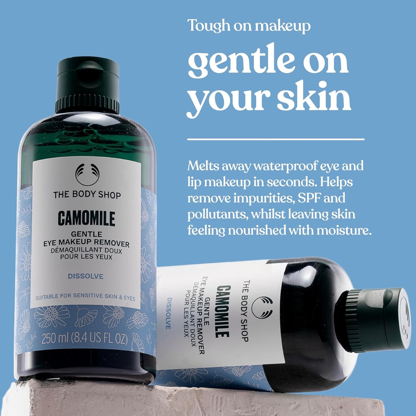 Chamomile Eye Makeup Remover - Gentle Formula for Sensitive Skin | Vegan, 250 ml / 8.4 oz