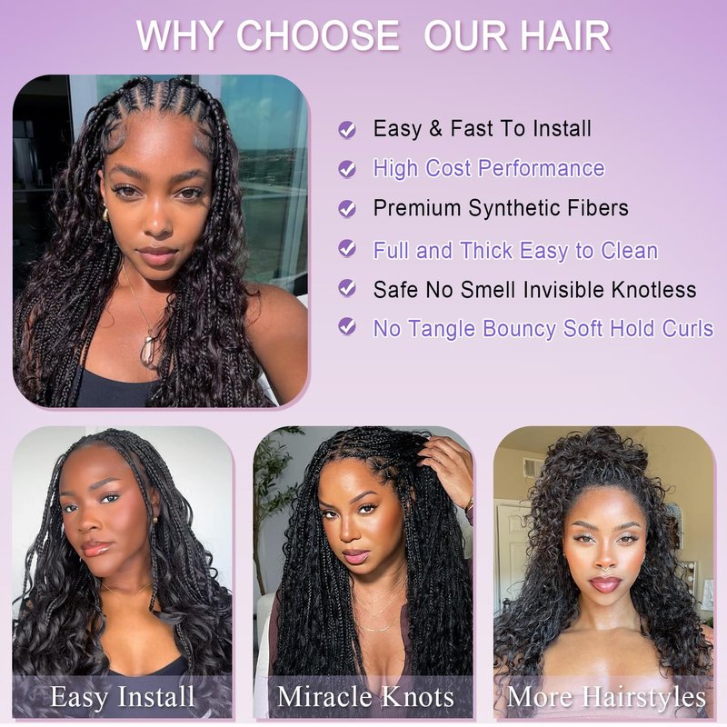 Deep Wave Crochet Hair Extensions - 100 Strands Knotless Curly Hair for Black Women | 18 Inch, Color 1B