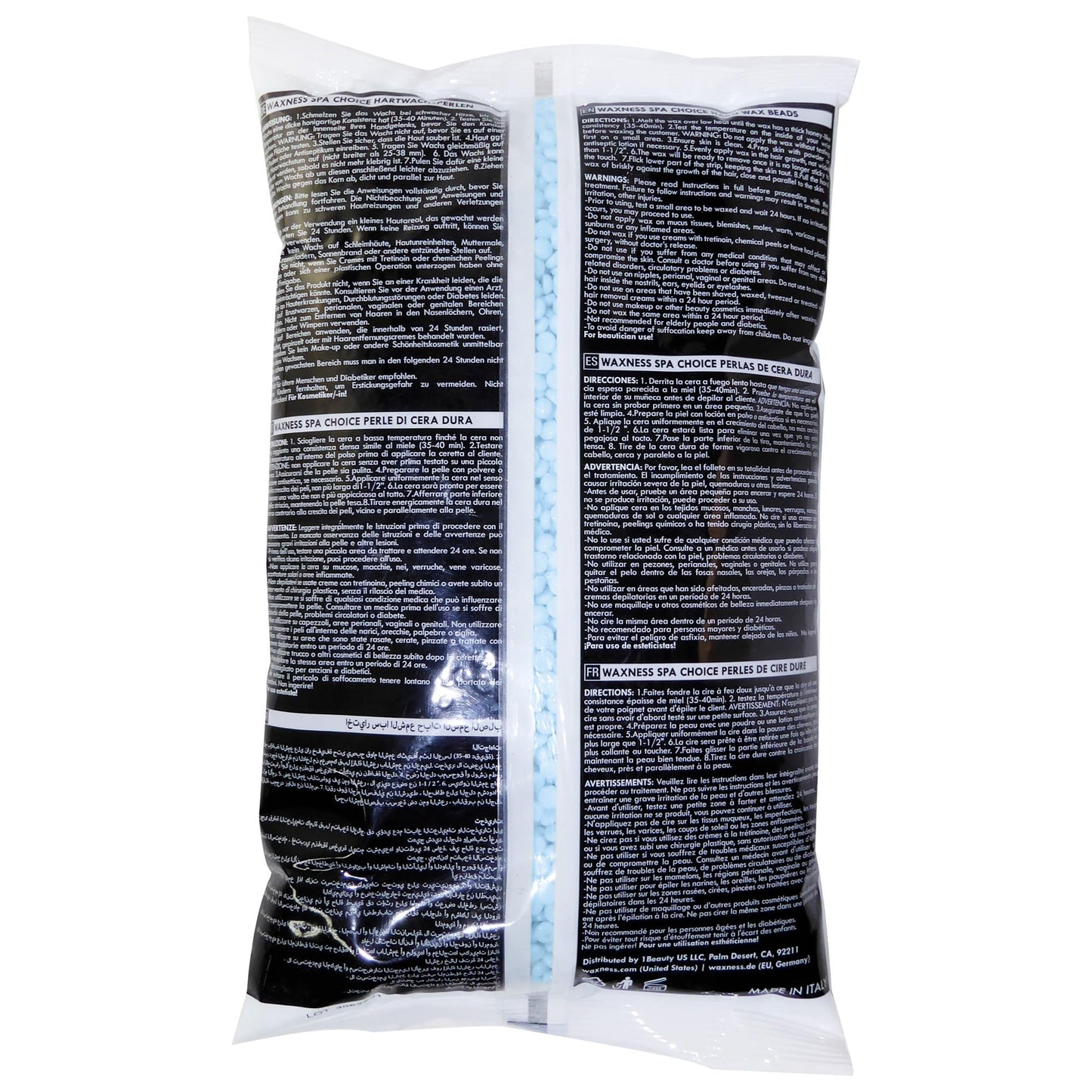 Waxness Spa Choice Assorted Hard Wax Beads 2.2 lb 1 kg Pack of 3 - Mango, Coconut, Baby Blue