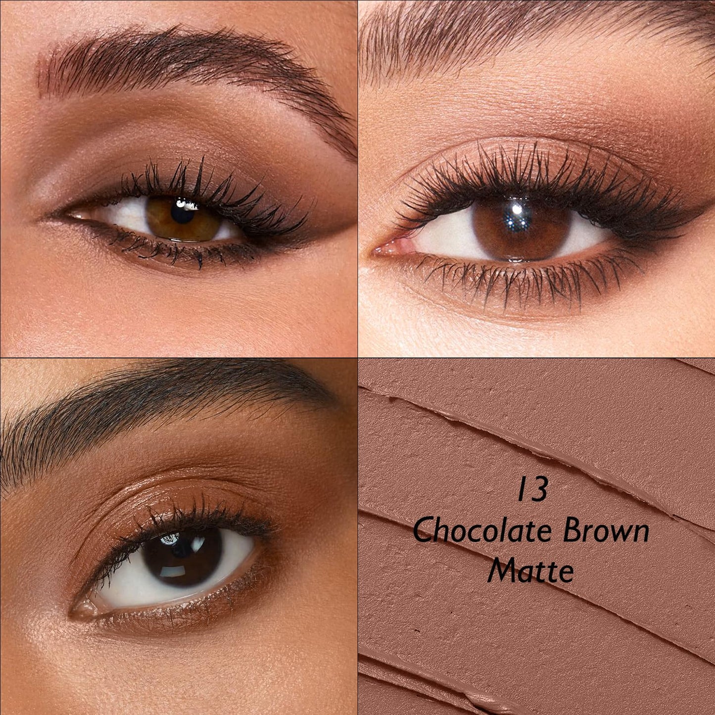 Wugbc Dual-Ended Chocolate Eyeshadow Stick - Long-Lasting Cream Eye Shadow Stick Crease-Proof Matte Eyeshadow Pencil, Easily Blendable Multi-Use Neutral Eyeliner Makeup with Built-in Smudger, 13