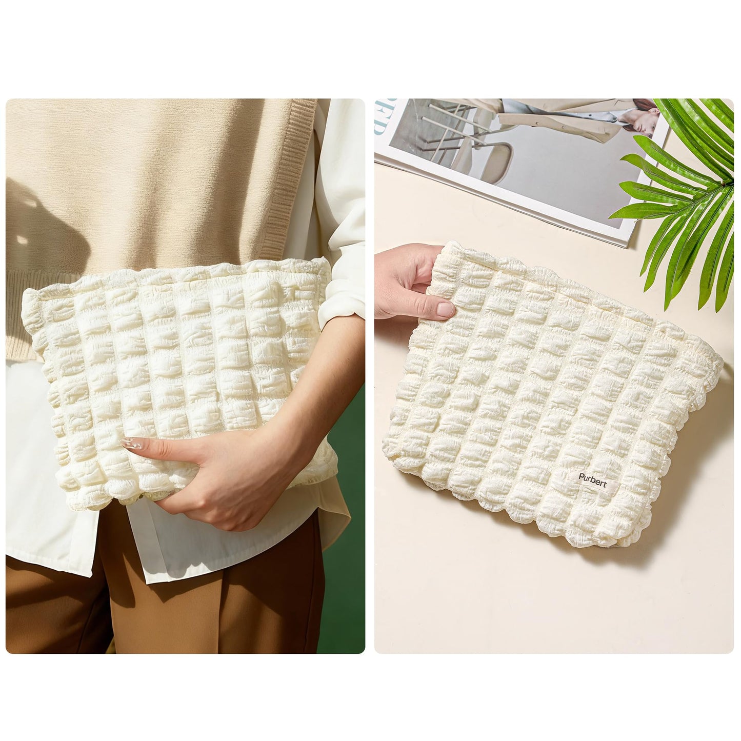 Purbert Bubble Cloud Makeup Bag - Large Capacity Travel Cosmetic Organizer