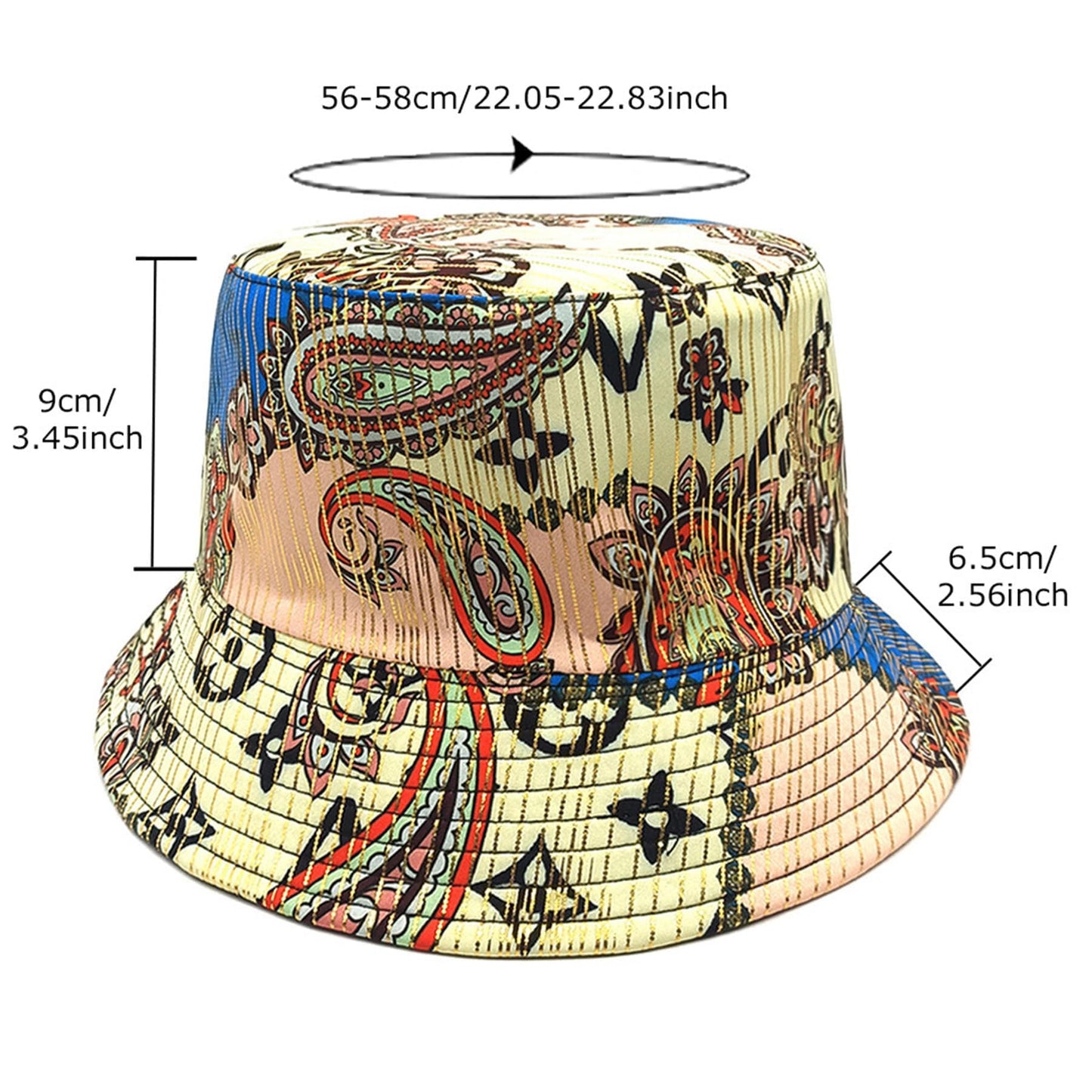 Bucket Hat for Women - Reversible Graffiti Printed Summer Hats Packable Fisherman Sun Hat Rave Festival Outdoor Hiking