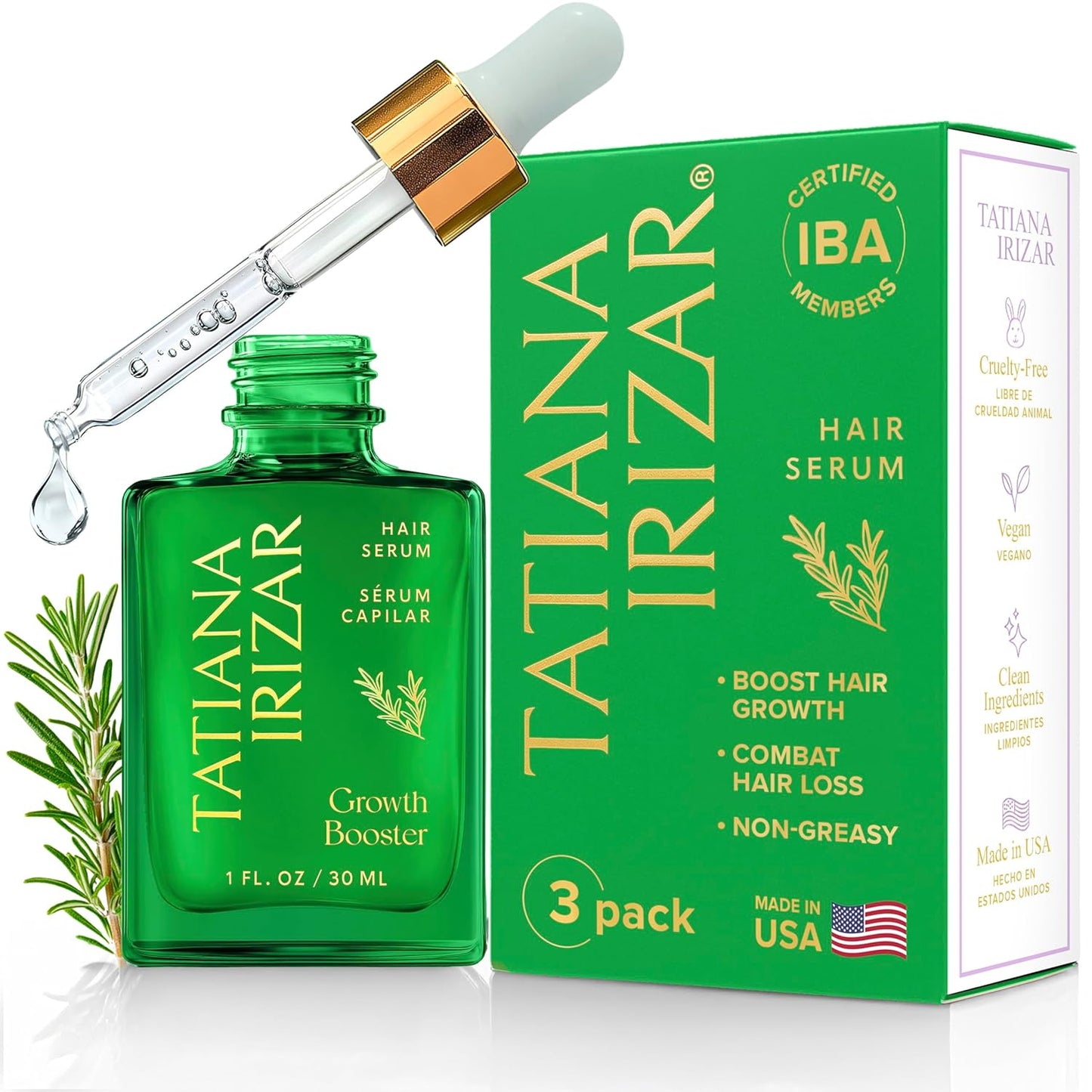 Hair Growth Serum for Women - Non-Greasy Rosemary & Amla Treatment | 3 Pack, 1 Oz Each