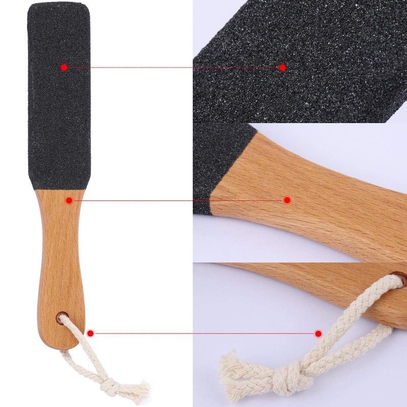 2 Pieces Foot File Callus Remover Heel Grater Wooden Handle Foot Scrubber Pedicure File Foot Filer for Dead Skin Professional