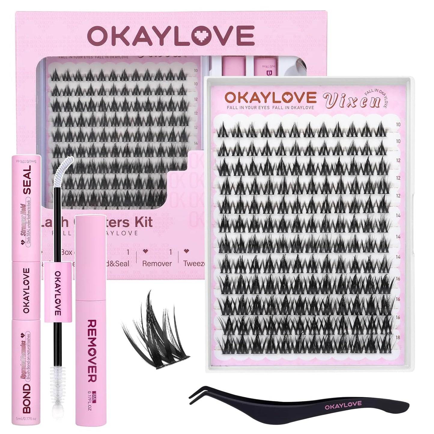 Manga Lash Clusters - Spiked DIY Eyelash Extensions | 140pcs CC Curl, 8-18mm Length