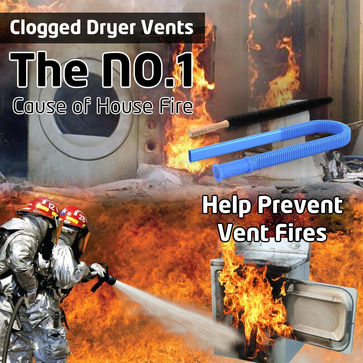 PetOde Dryer Vent Cleaner Kit - 2-Piece Vacuum Attachment for Lint Removal | Universal Connector