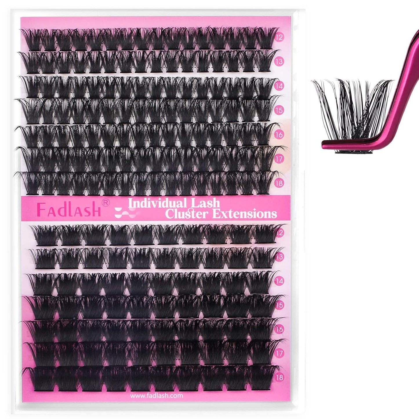 Cluster Lashes - D Curl Wispy Individual Eyelash Extensions for Natural Look | Reusable Fluffy DIY Kit (12-18mm Mix)