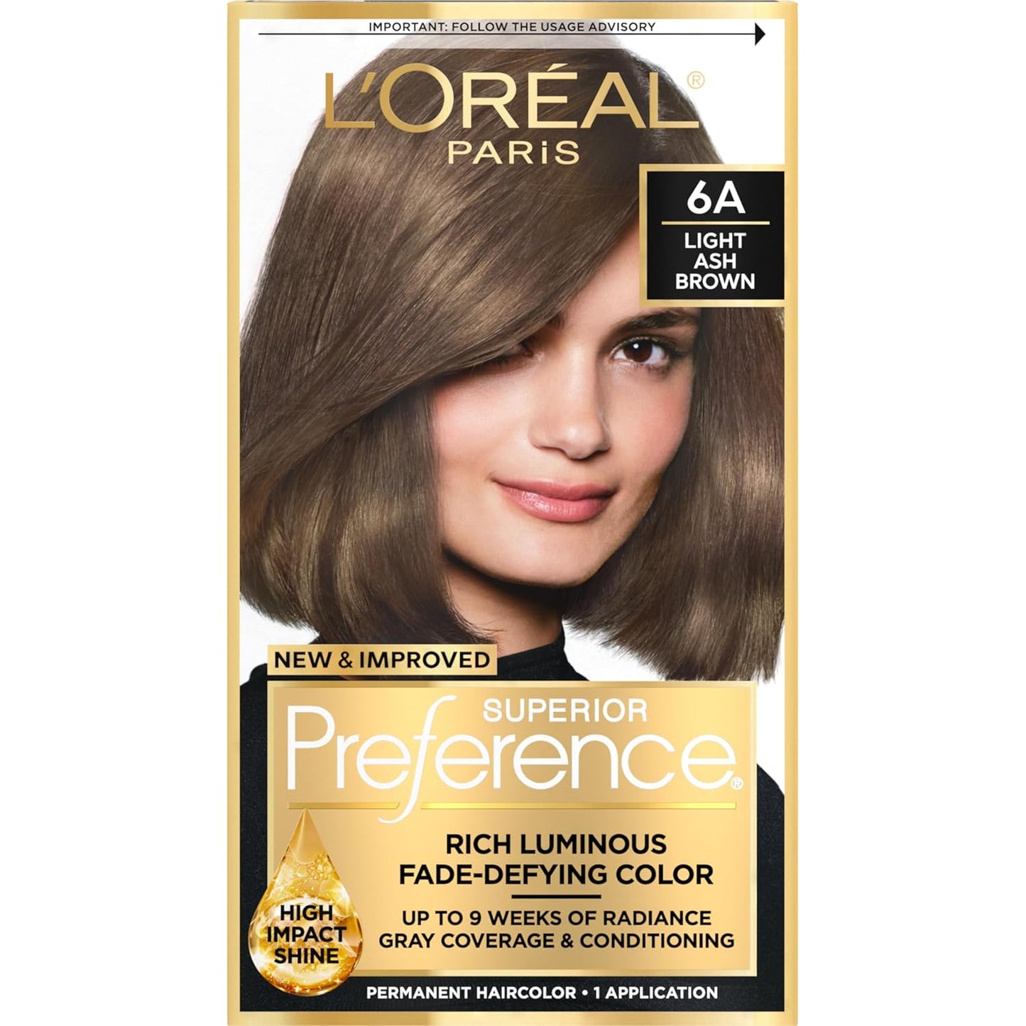 L'Oreal Paris Hair Color - Superior Preference Dark Ash Blonde 7A | Fade-Defying Permanent Dye for 9 Weeks of Radiance