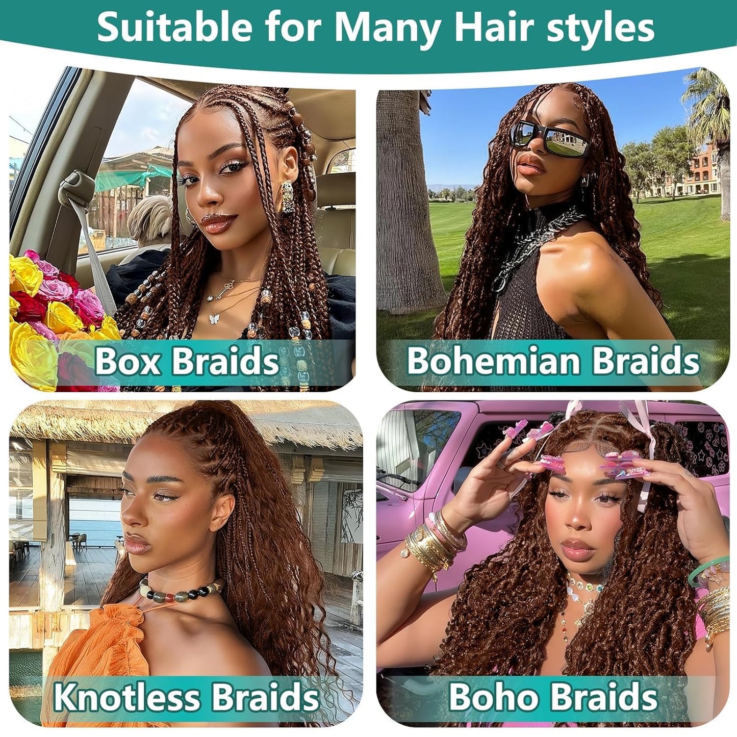 32 32 32 Inch DiexrLamx Light Brown Human Braiding Hair Deep Wave Bulk #30 Auburn No Weft Curly Braiding Hair for Boho Braids 150g 3 Bundles/Pack