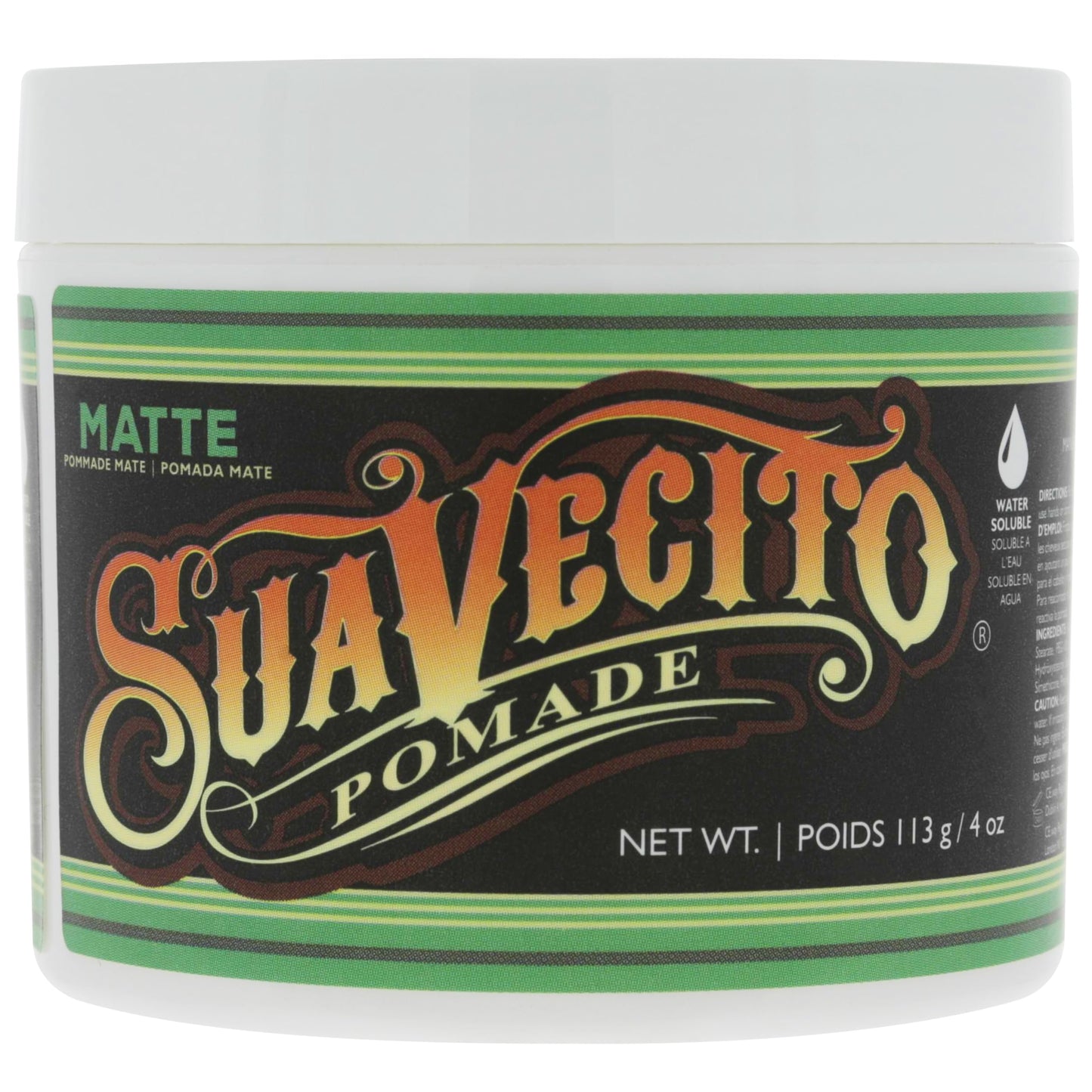 Suavecito Pomade Matte (Shine-Free) Formula 4 oz, 3 Pack - Medium Hold Hair Pomade For Men - Low Shine Matte Hair Paste For Natural Texture Hairstyles