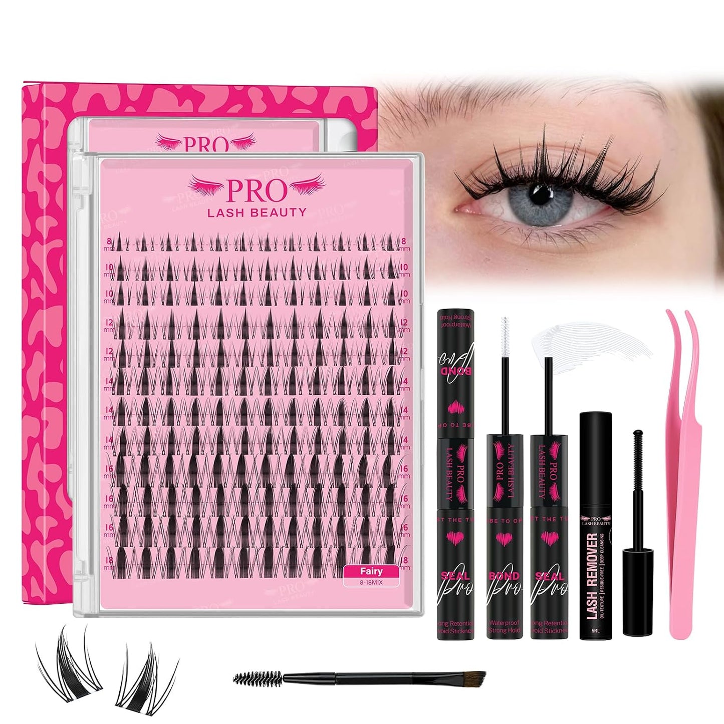 Lash Cluster Glue - Upgraded 2-in-1 Black Bond & Seal for Eyelash Clusters | Waterproof, Long-Lasting (10ml)