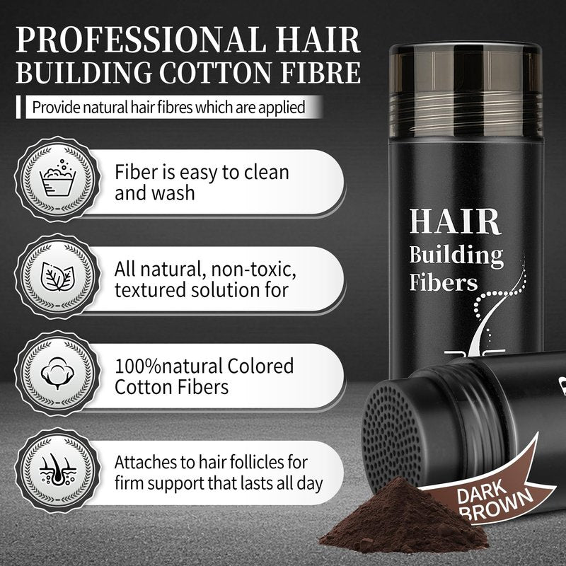 AWCCXMYM Hair Building Fibers for Thinning Instant Coverage Hair Fibers for Women & Men Natural Texture Undetectable Hair Fiber for Thickener and Fuller Look 30g #Dark Brown