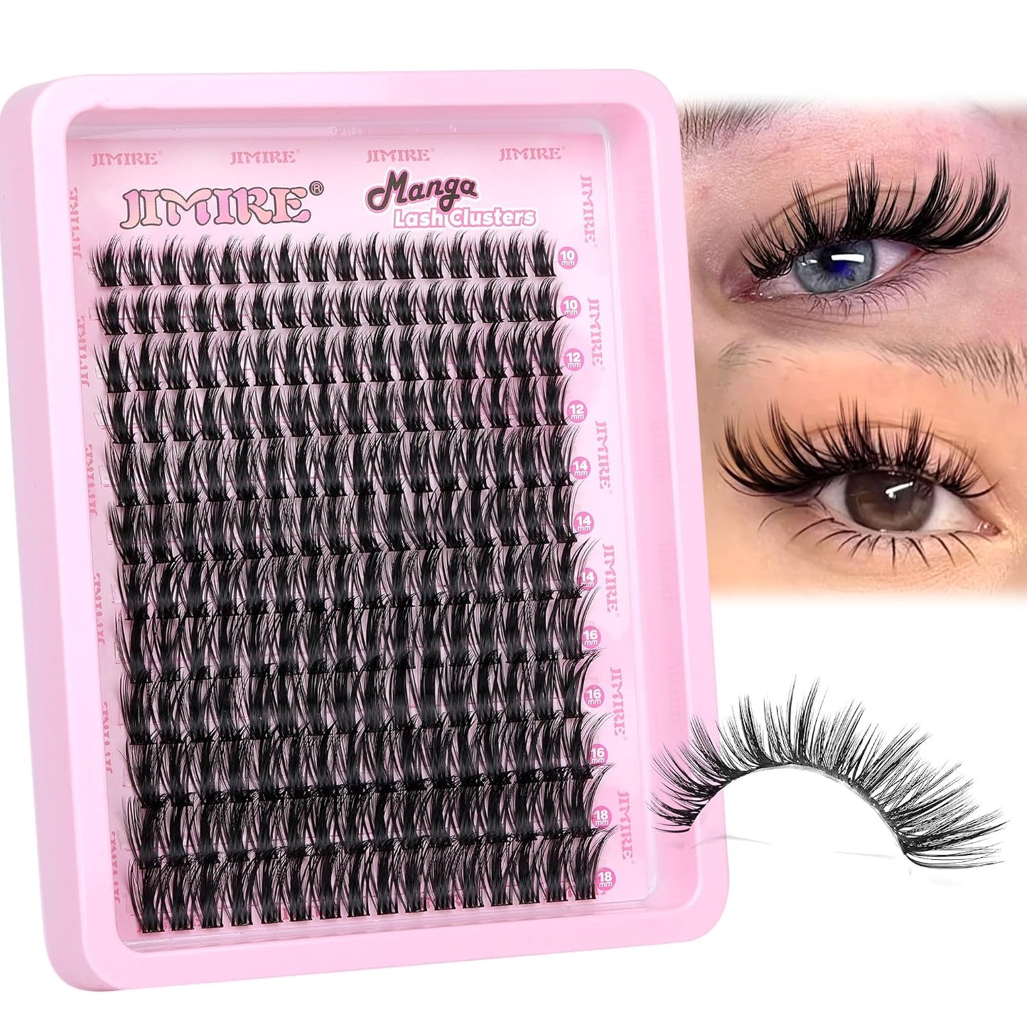 Wispy Lash Clusters - 180Pcs D-Curl Anime Eyelash Extensions | Natural Look 8-16MM