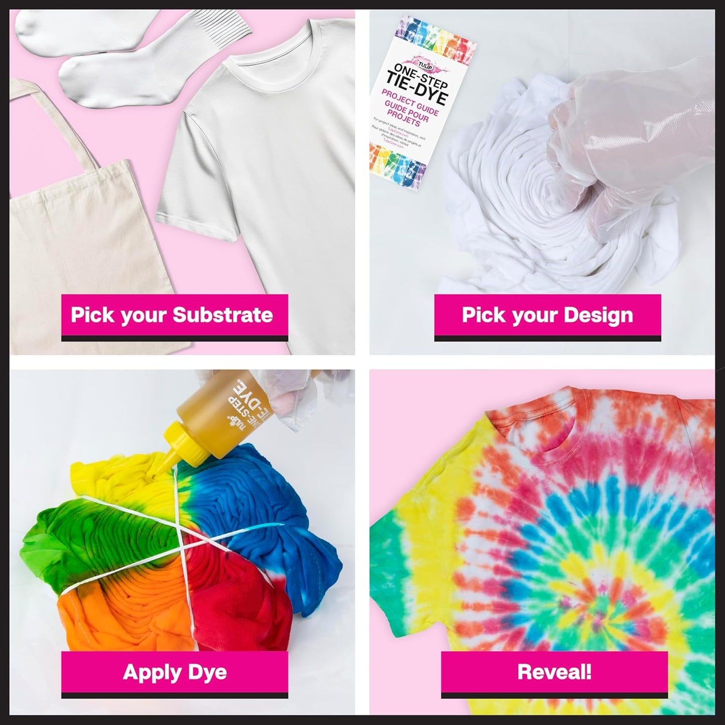 One-Step Tie Dye Kit - 14 Vibrant Colors for Large Groups | Easy Clean-Up & Permanent Fabric Dye