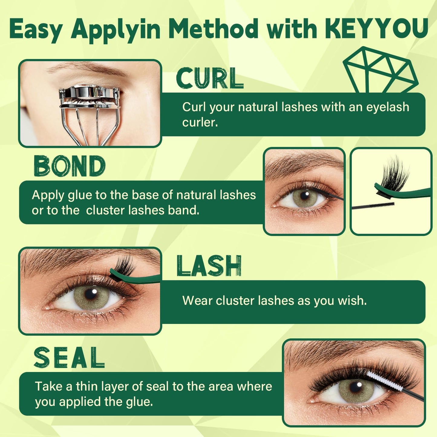 KEYYOU Lash Clusters 3D Effect Eyelash Clusters 144pcs D Curl Wispy Lashes Cluster Lashes 8-18MIX Natural Soft DIY Lash Extension at Home(PuffSilk V3D05-D-8-18MIX)