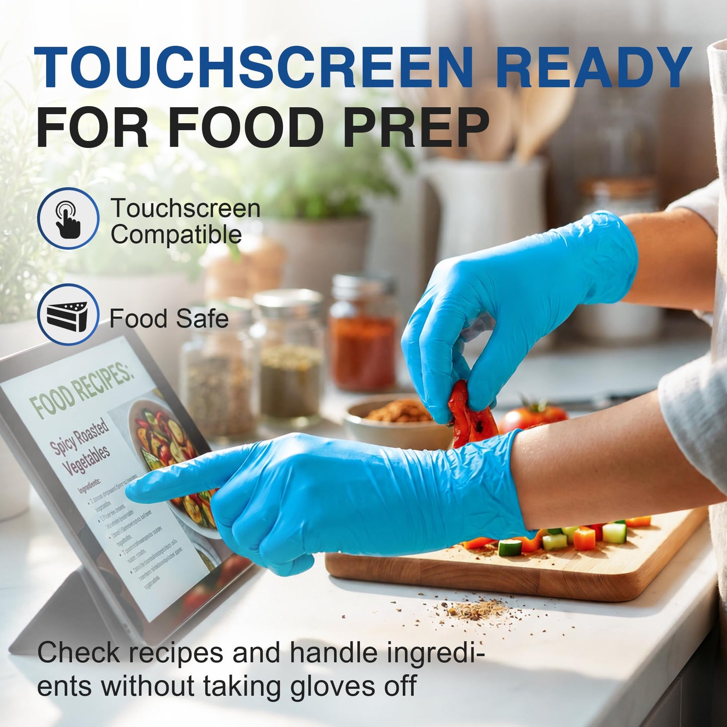 Schneider Medical Nitrile Exam Gloves, Powder-Free, Latex-Free, Non-Sterile Disposable Gloves for Medical Use, Cleaning and Food Prep, Blue, 100 Count, Medium