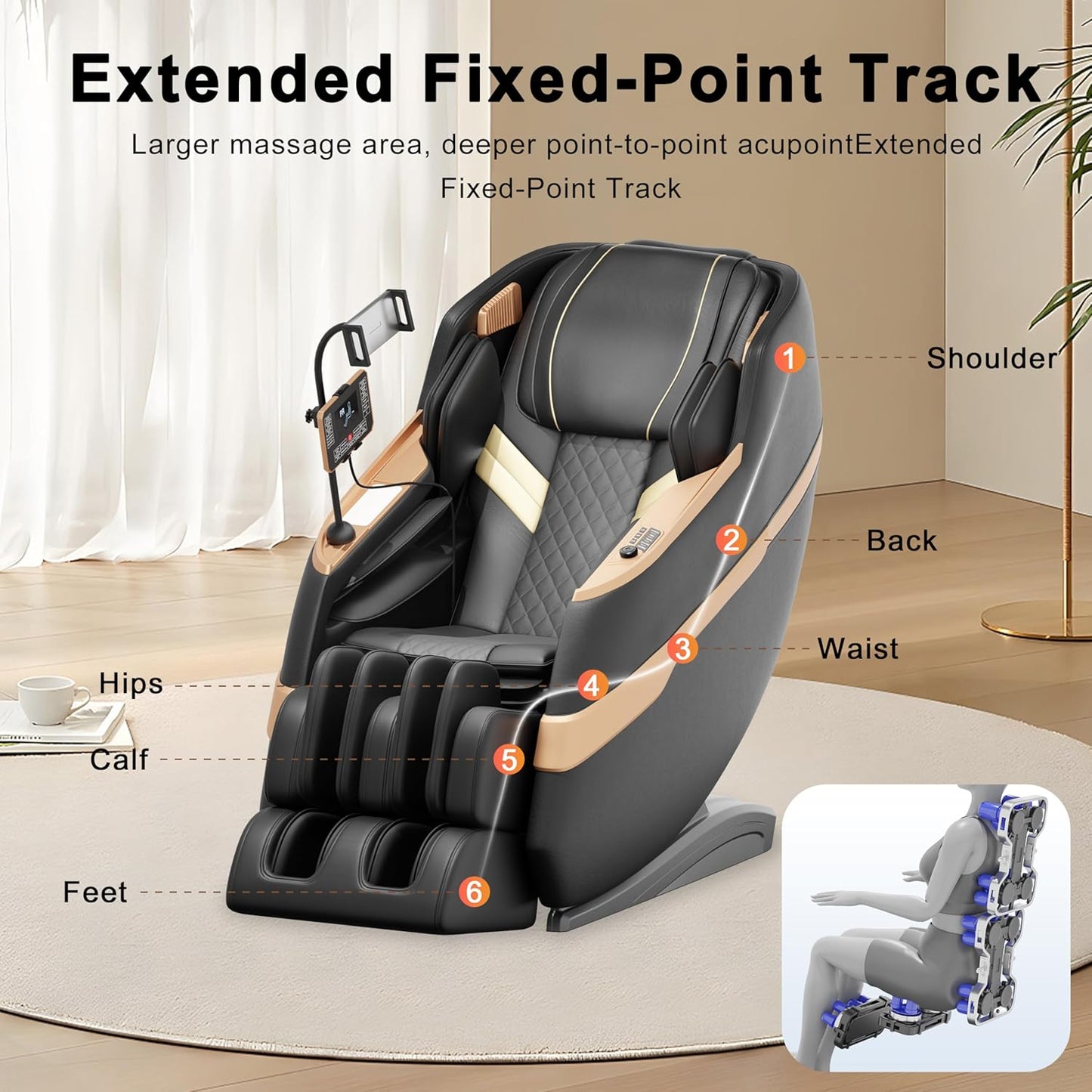 Full Body Massage Chair - Zero Gravity Recliner with Airbag Massage & Heating | AI Voice Control, Automatic Footrest