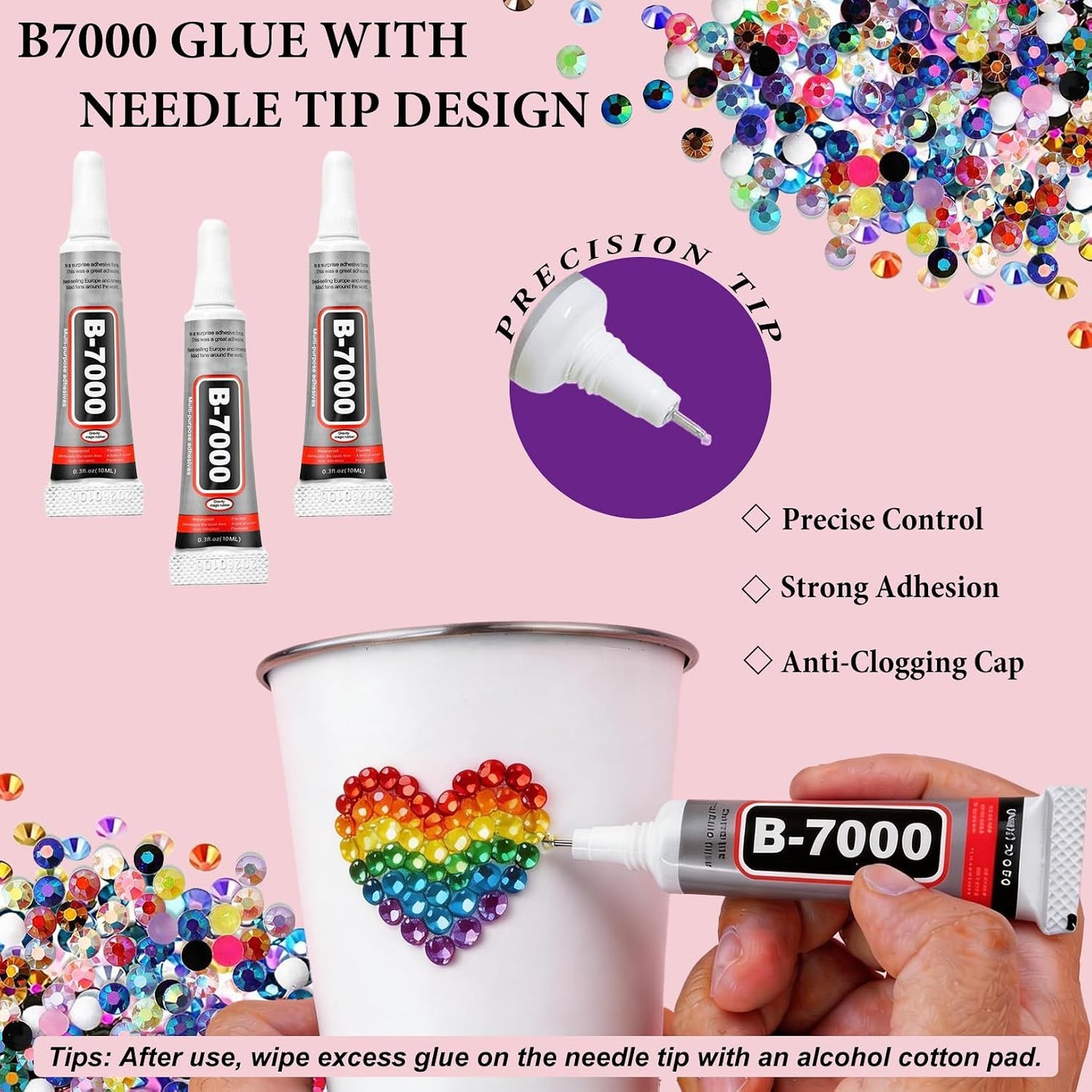 42 Colors Resin Jelly Rhinestones - 32000Pcs Flatback Gems Bedazzler Kit with Glue, Tweezer & Pickup Pen for Nail Art | DIY Crafts, Phone Cases
