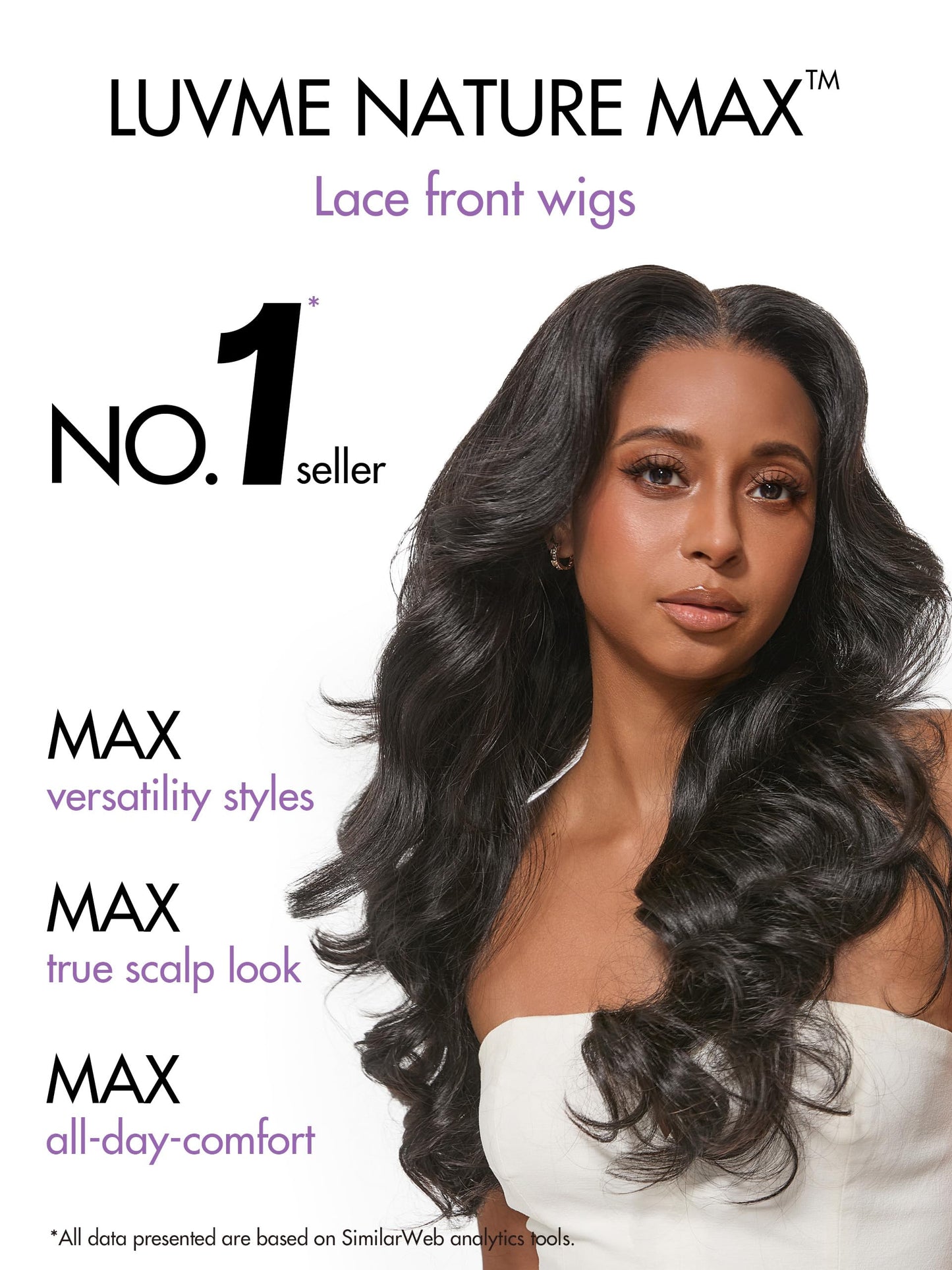 LUVME HAIR 13x6 HD Lace Front Wigs NatureMAX™ Loose Body Wave Human Hair Pre Plucked 180% Density Frontal Wigs Human Hair for Women Glueless Wigs 22 Inch Flexi-Fit Drawstring Cap