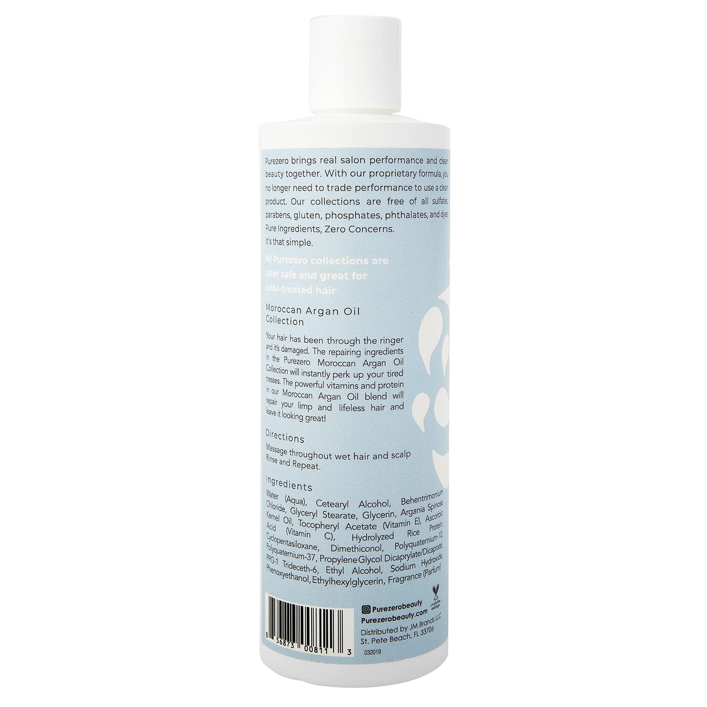 Purezero Moroccan Argan Oil Shampoo & Conditioner set - Repair Damaged Hair - Fight Dandruff & Frizz - Zero Sulfates, Parabens, Dyes, Gluten - 100% Vegan & Cruelty Free - Great For Color Treated Hair