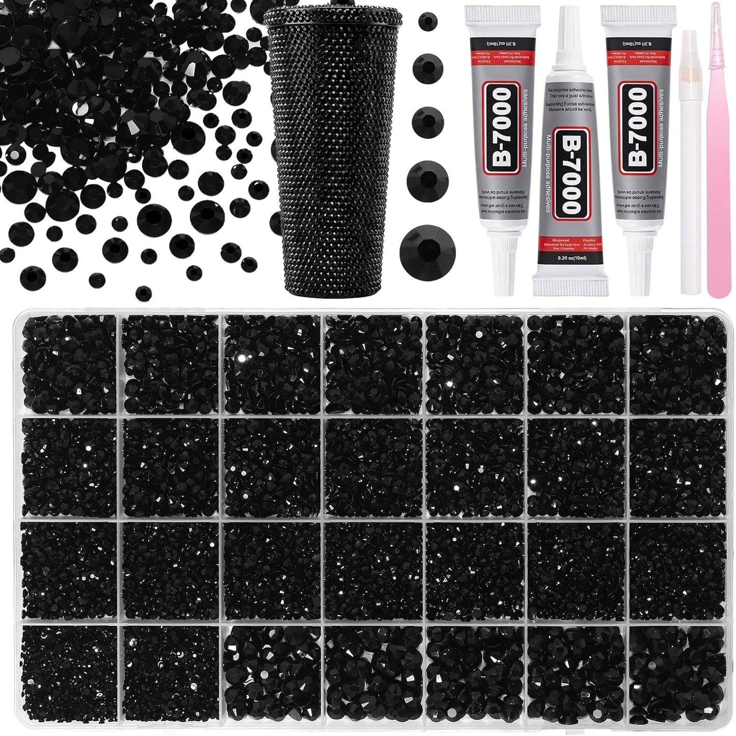 32000 Pcs Rhinestones Bedazzling Kit - 3mm Color Resin Gems for Crafts | DIY Clothing, Shoes & Makeup