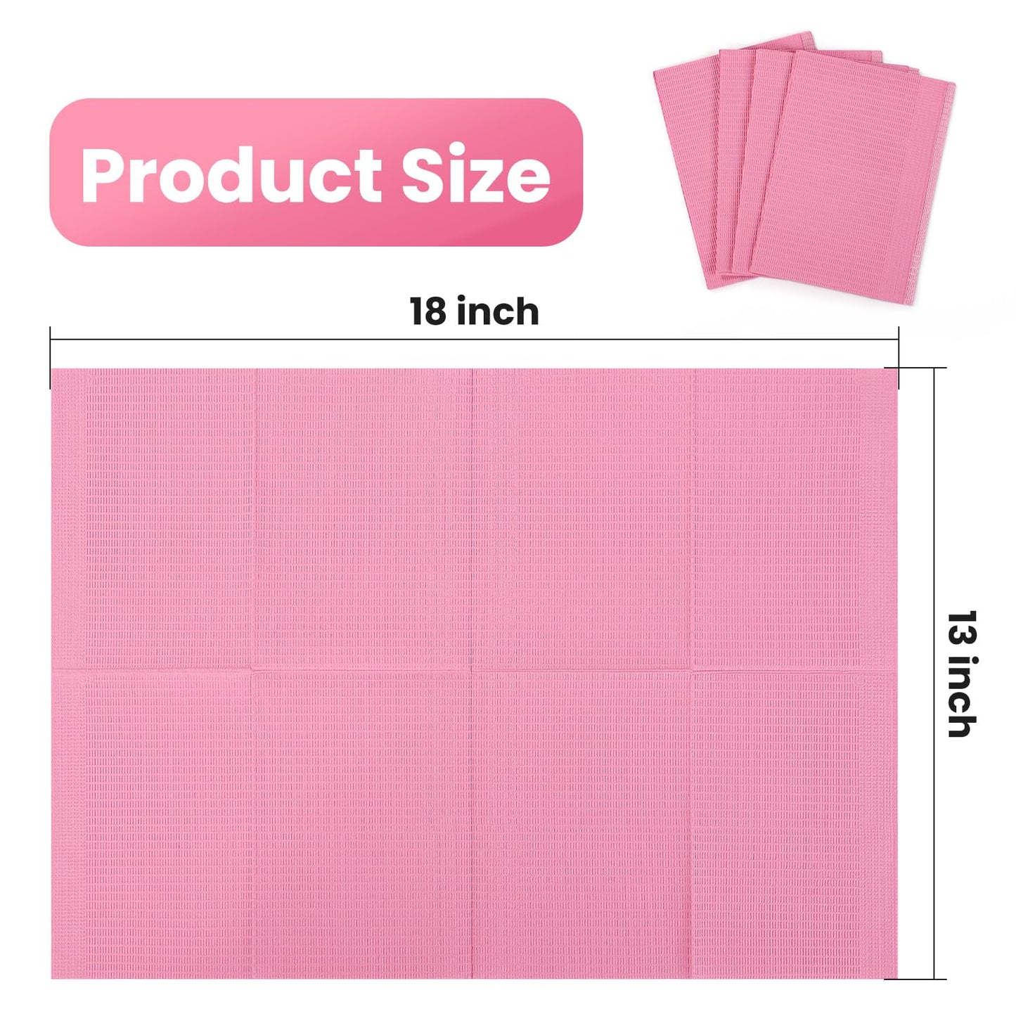 Disposable Nail Mats - 20-Pack Foldable Acrylic Nail Art Practice Sheets | 3-Ply Waterproof 13" x 18" Pink Pads
