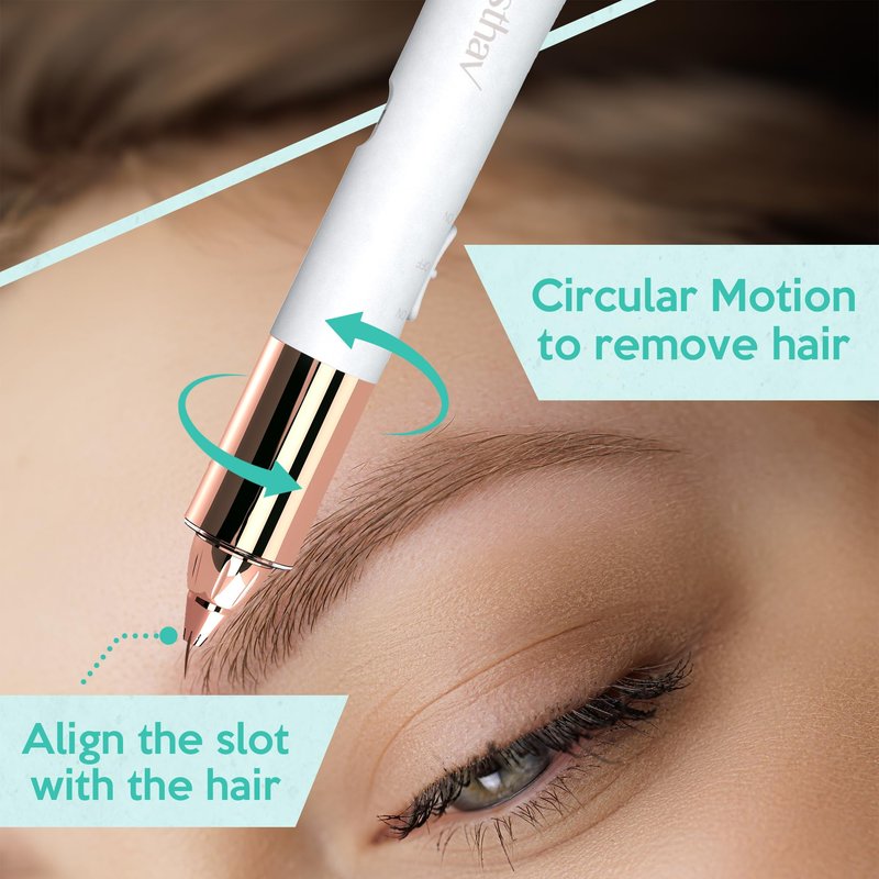 iMusthav Facial Hair Removal for Women, 2-in-1 Face Hair Remover & Eyebrow Trimmer, Painless Flawless Face Shaver with LED Light, Rechargeable Peach Fuzz Remover & Electric Eyebrow Razor for Women