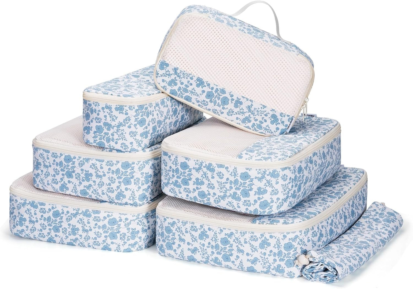 Checkered Packing Cubes Set - Durable Travel Organizer Bags for Kids & Women | 7-Piece Set