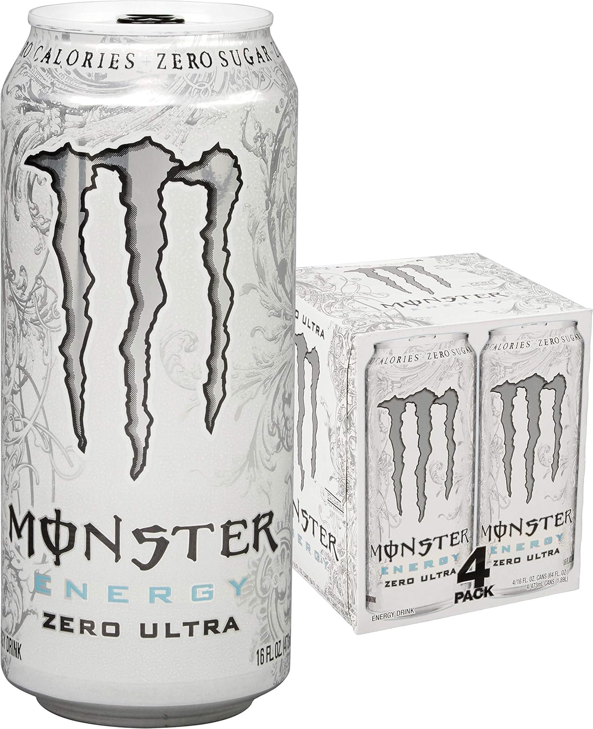 Monster Energy Zero Ultra Sugar Free Energy Drink - 16 Oz | Pack of 15 Cans