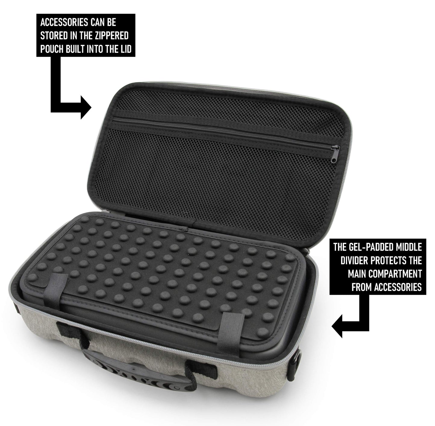 CASEMATIX Hair Clipper Case Holds Three Electric Clippers, Hair Buzzers, Trimmers, T-finishers - Travel Case for Barbers, Stylist and Hair Cutting Accessories